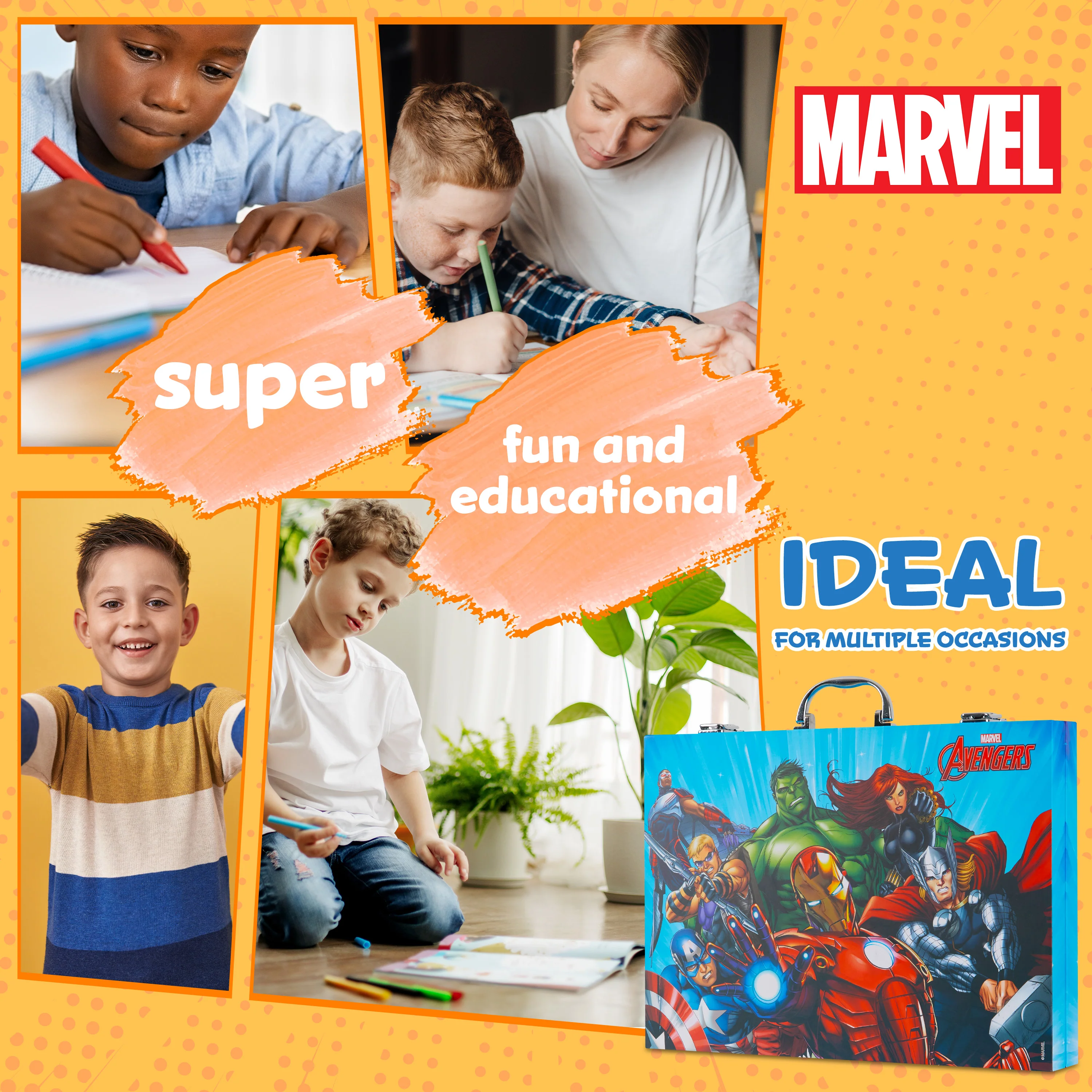 Marvel Avengers Art Set for Kids Colouring Pens Colouring Pencils - Multi Avengers - Image 5