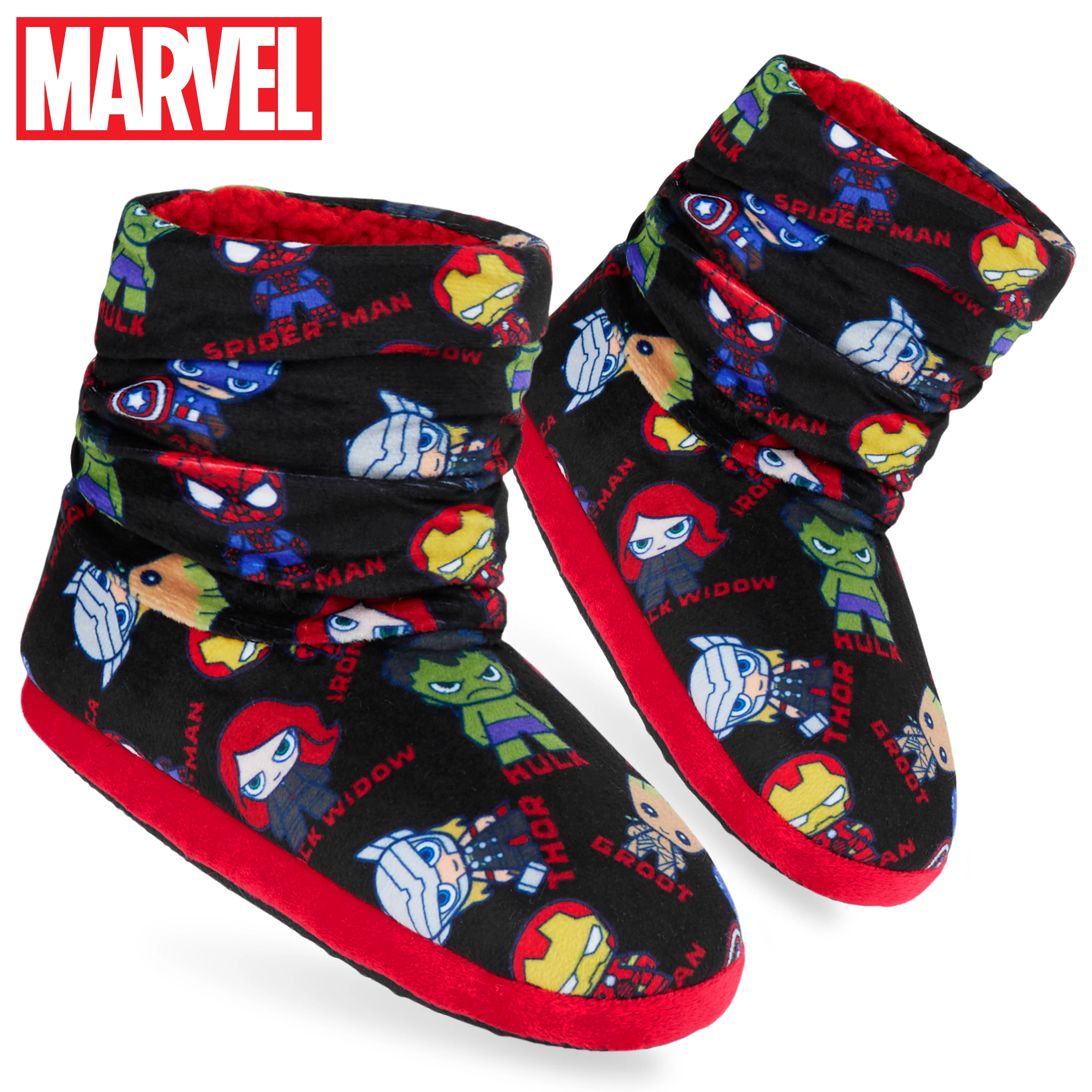 Marvel Avengers Boys Slippers - Plush Indoor House Shoes Warm Boot Slippers Kids Size 11-1 Non Slip Sole - Boys Gifts - Image 5