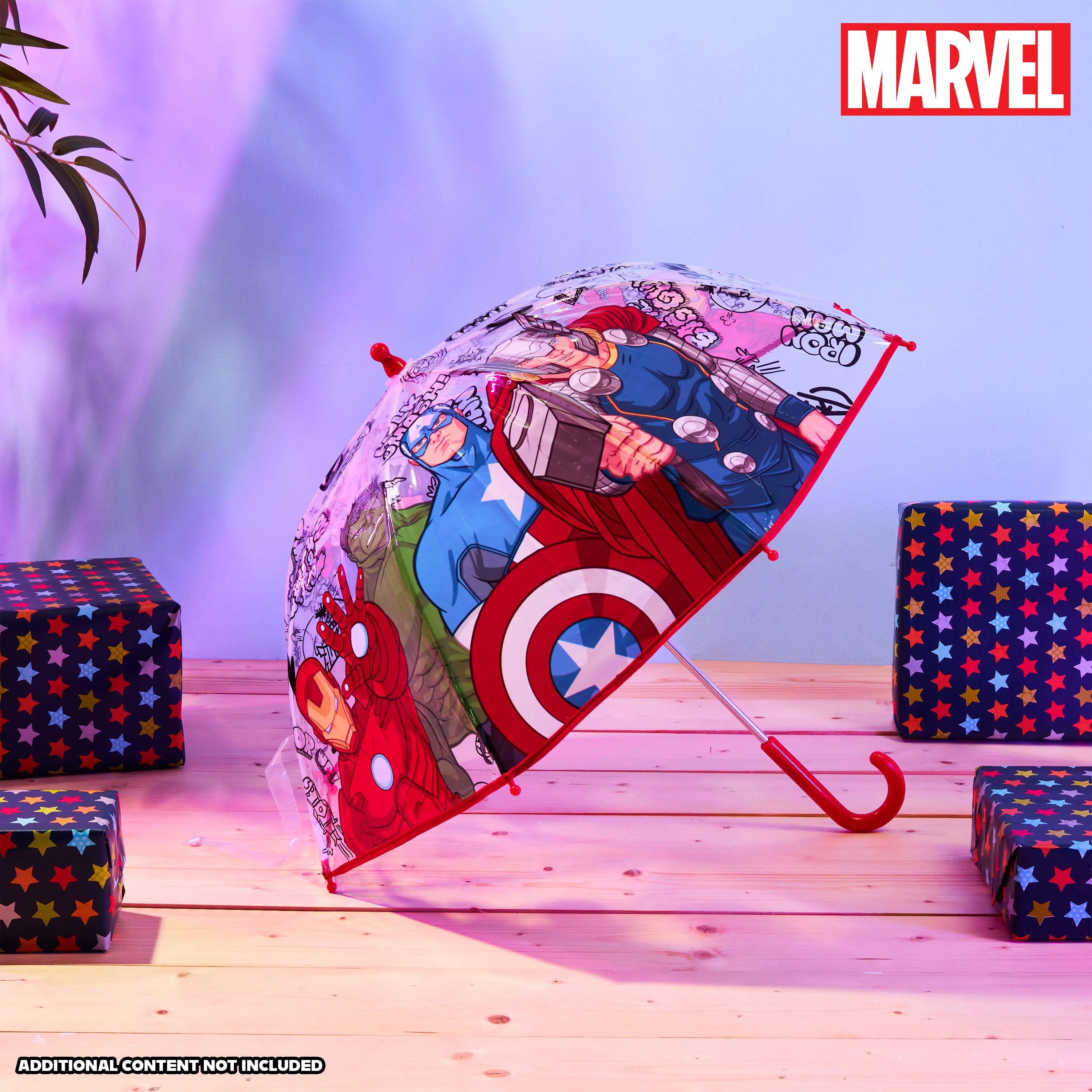 Marvel Avengers Clear Dome Umbrella for Kids Folding Transparent Umbrella - Image 2
