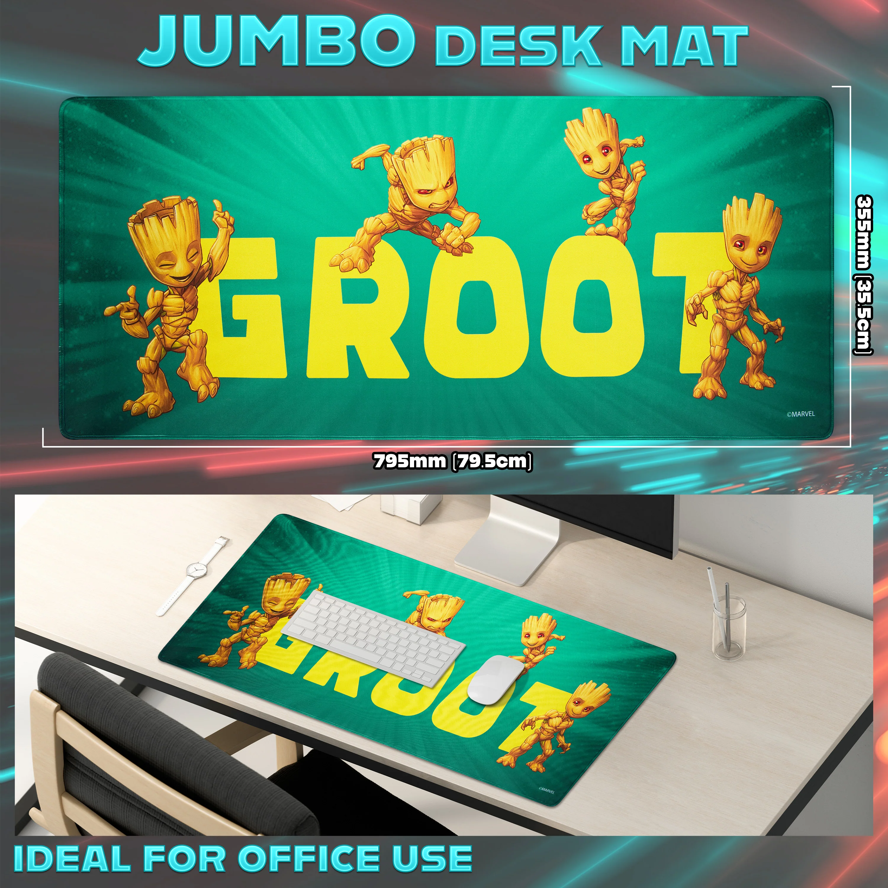Marvel Avengers Desk Mat, Large Mouse Mat - Green Groot - Image 3