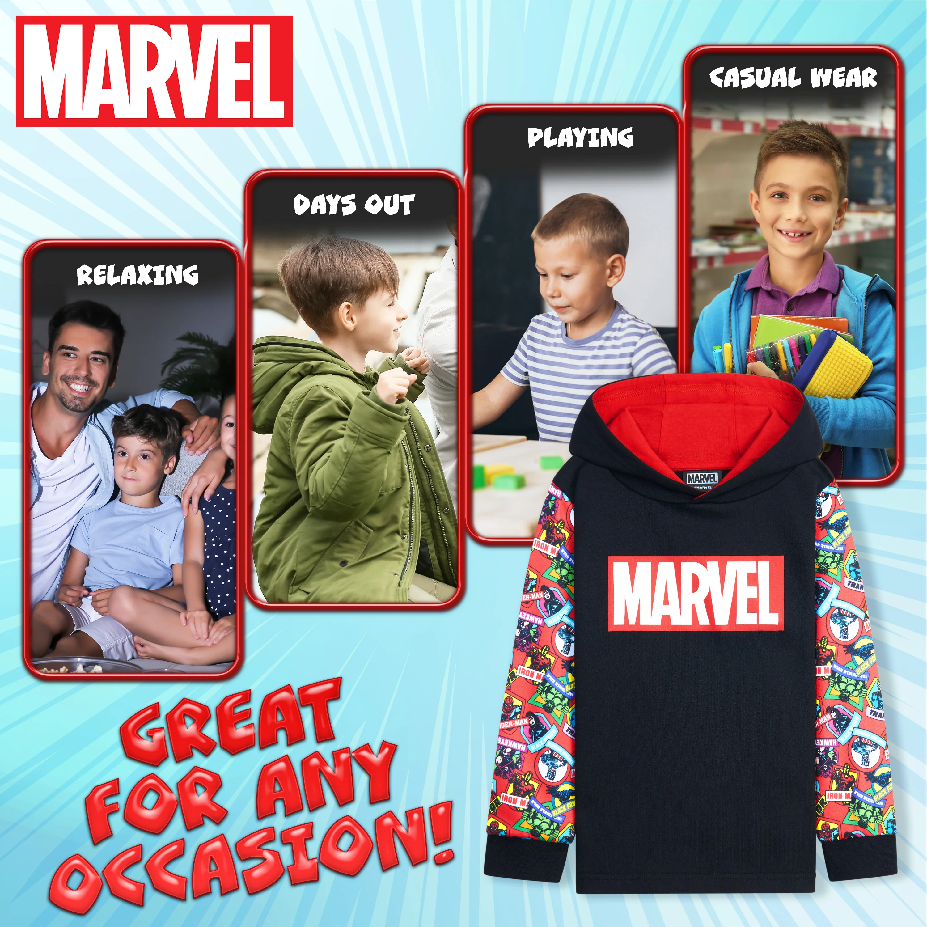 Marvel Avengers Hoodie for Kids and Teens - Superhero Boys' Hoodies - Image 4