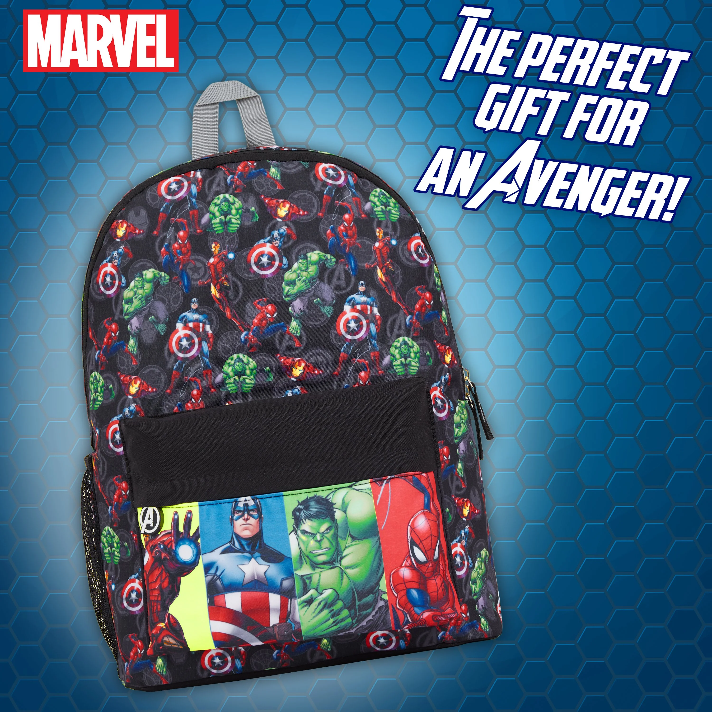 Marvel Kids Backpack, School Bag with Zipped Front Pocket - Avengers - Image 6