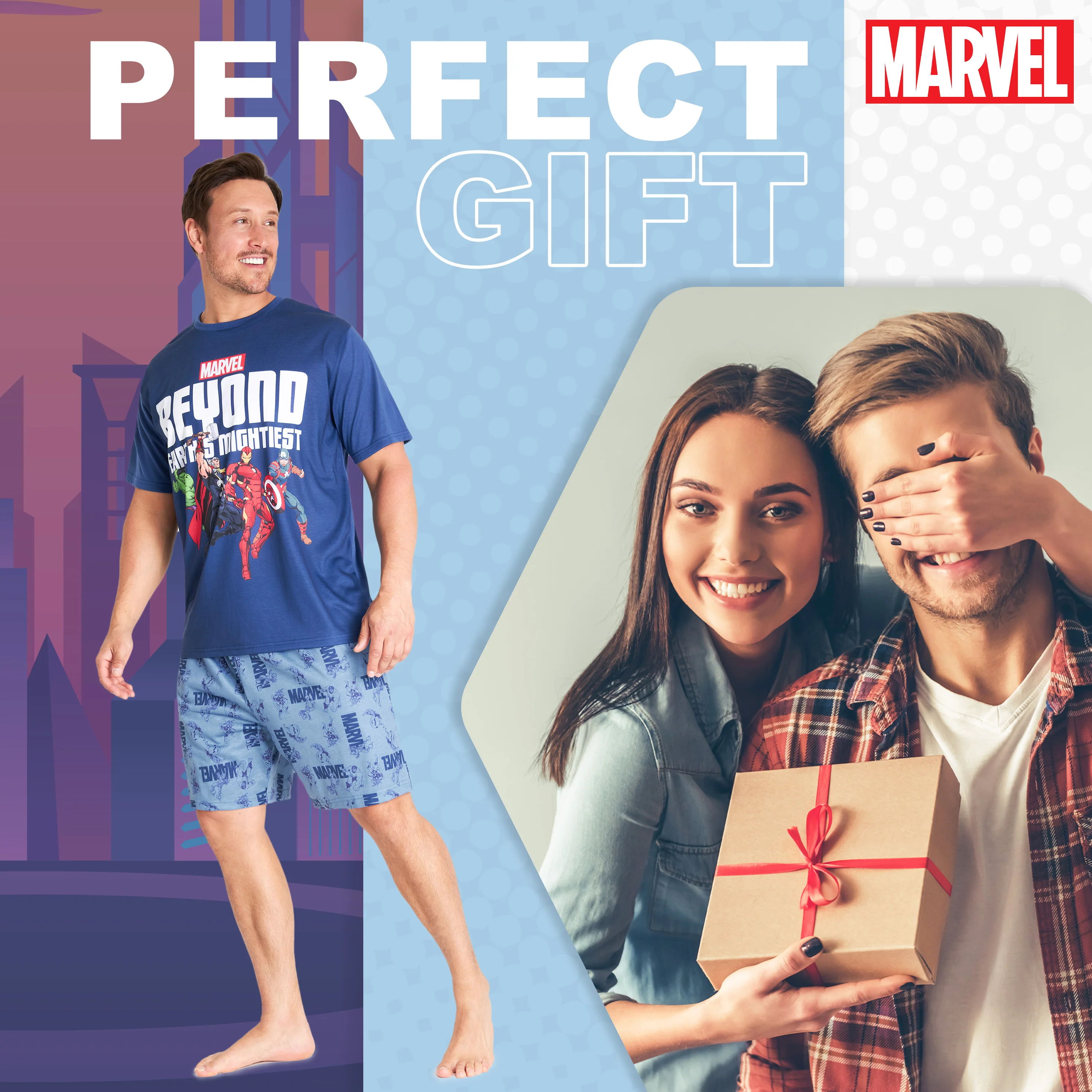 Marvel Avengers Mens Pyjamas Set - Short Sleeve PJs for Men and Teenagers - Image 3