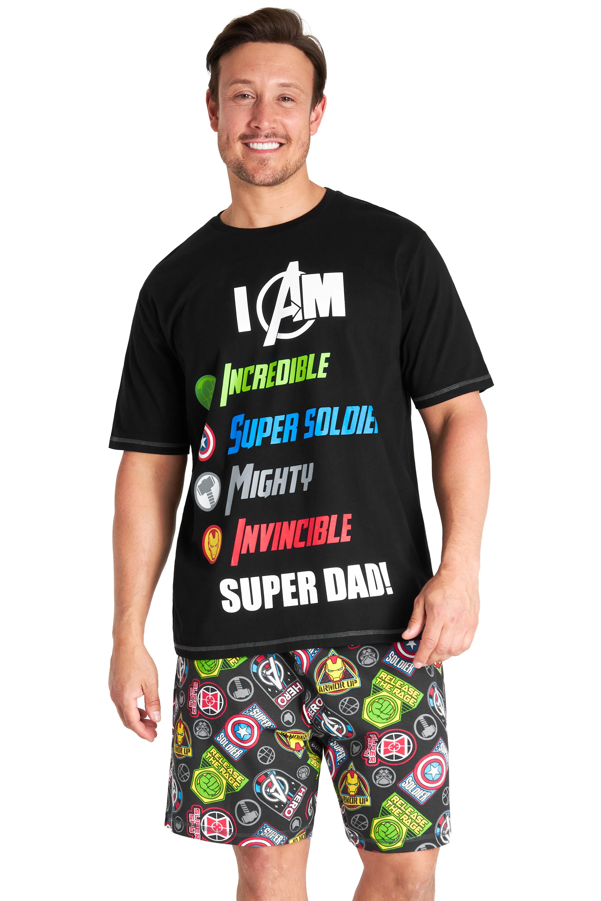 Marvel Avengers Mens Pyjamas Set - Short Sleeve PJs for Men and Teenagers