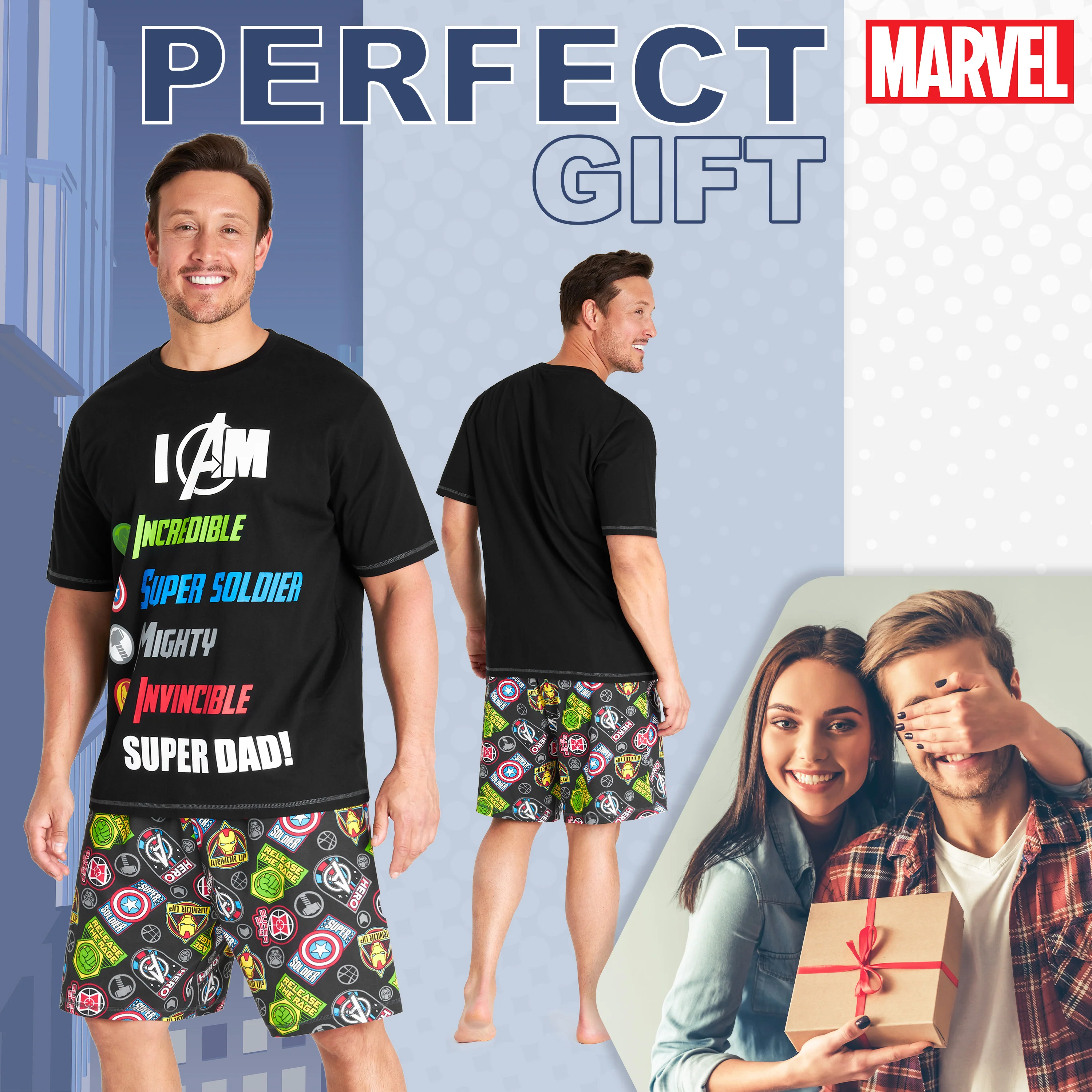 Marvel Avengers Mens Pyjamas Set - Short Sleeve PJs for Men and Teenagers - Image 3