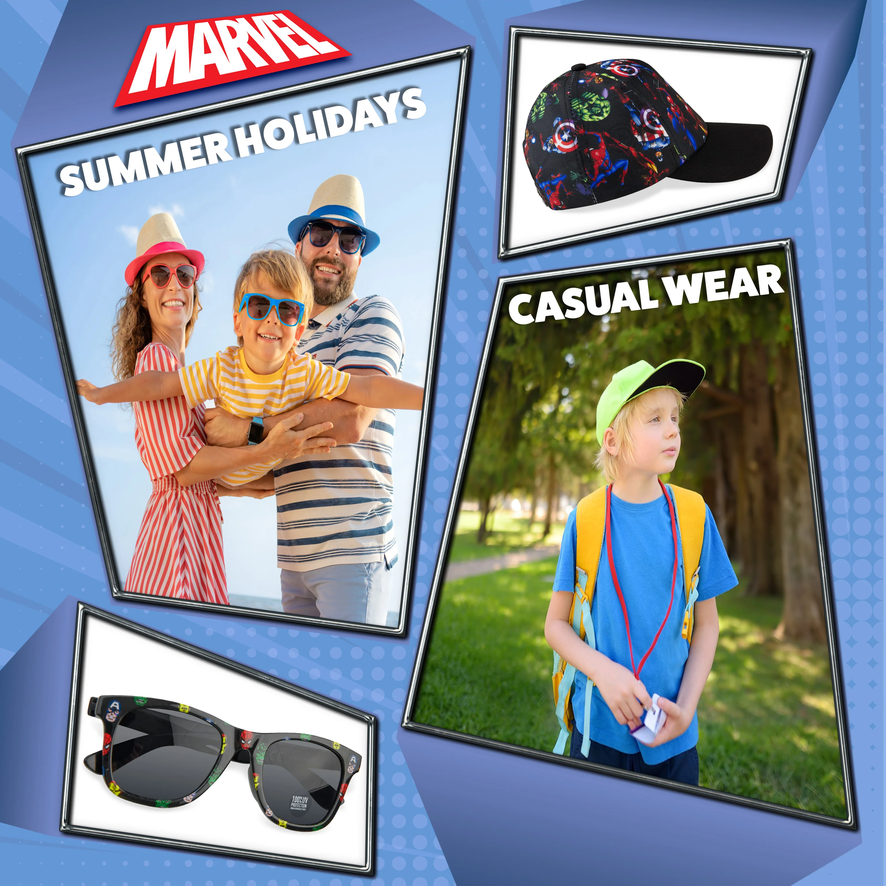 Marvel Baseball Cap and Kids Sunglasses -Boys 100% UV Protection Breathable Hat - Image 5