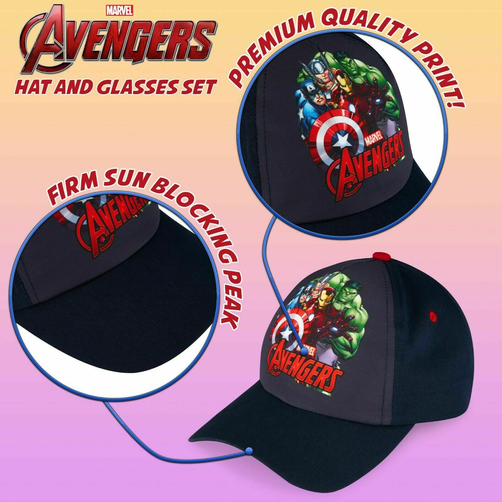MARVEL Baseball Cap, Spiderman Sunglasses & Boys Caps, Kids Sunglasses & Sun Hat - Image 4