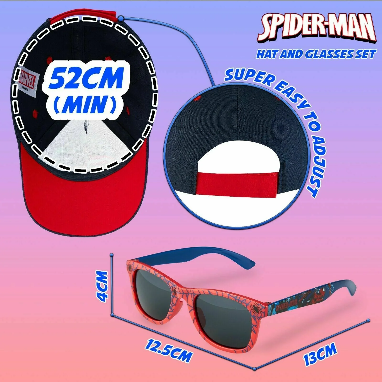 MARVEL Baseball Cap, Spiderman Sunglasses & Boys Caps, Kids Sunglasses & Sun Hat - Image 4