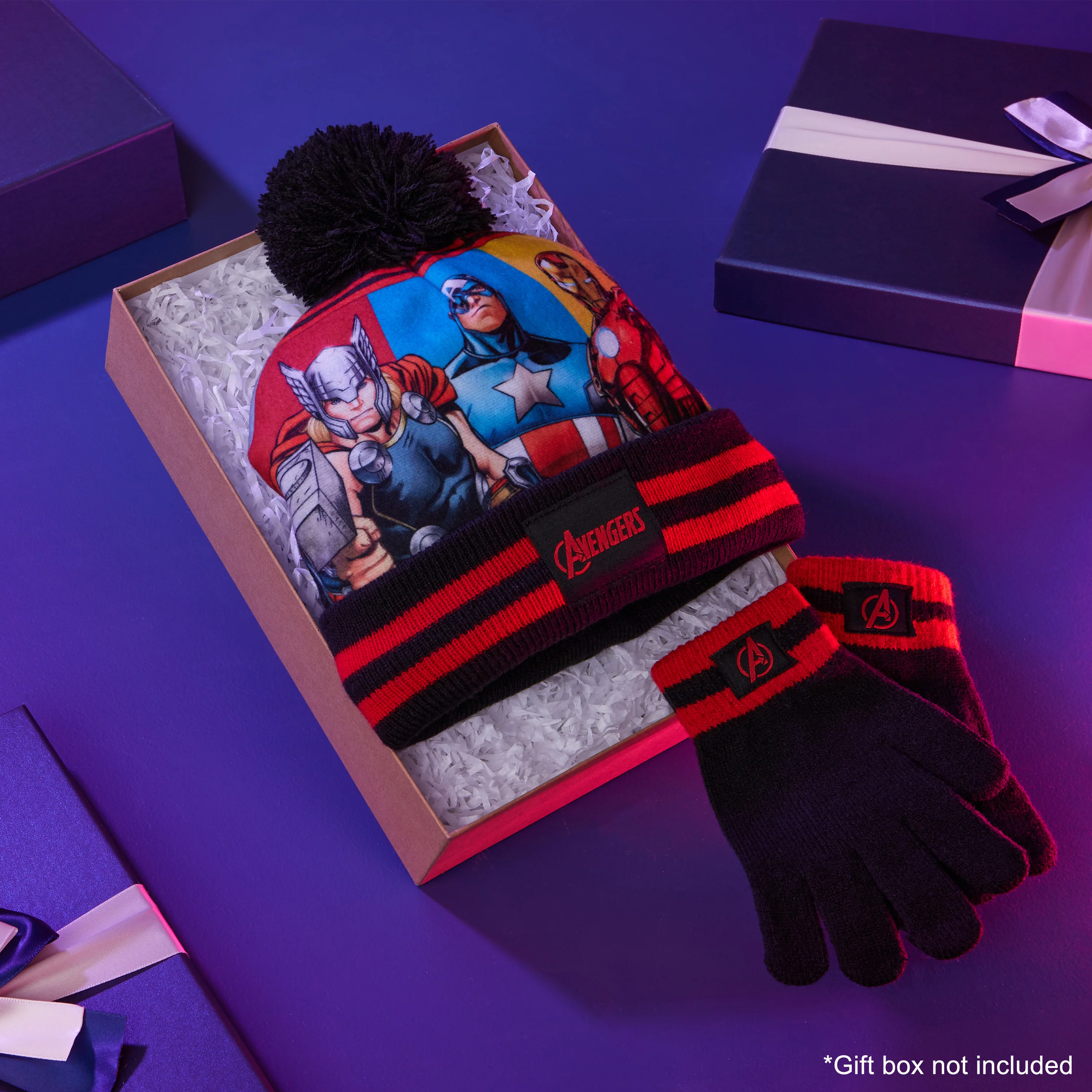 Marvel Beanie Hat and Gloves Set Kids - Avengers 2 Piece Winter Set - Image 2