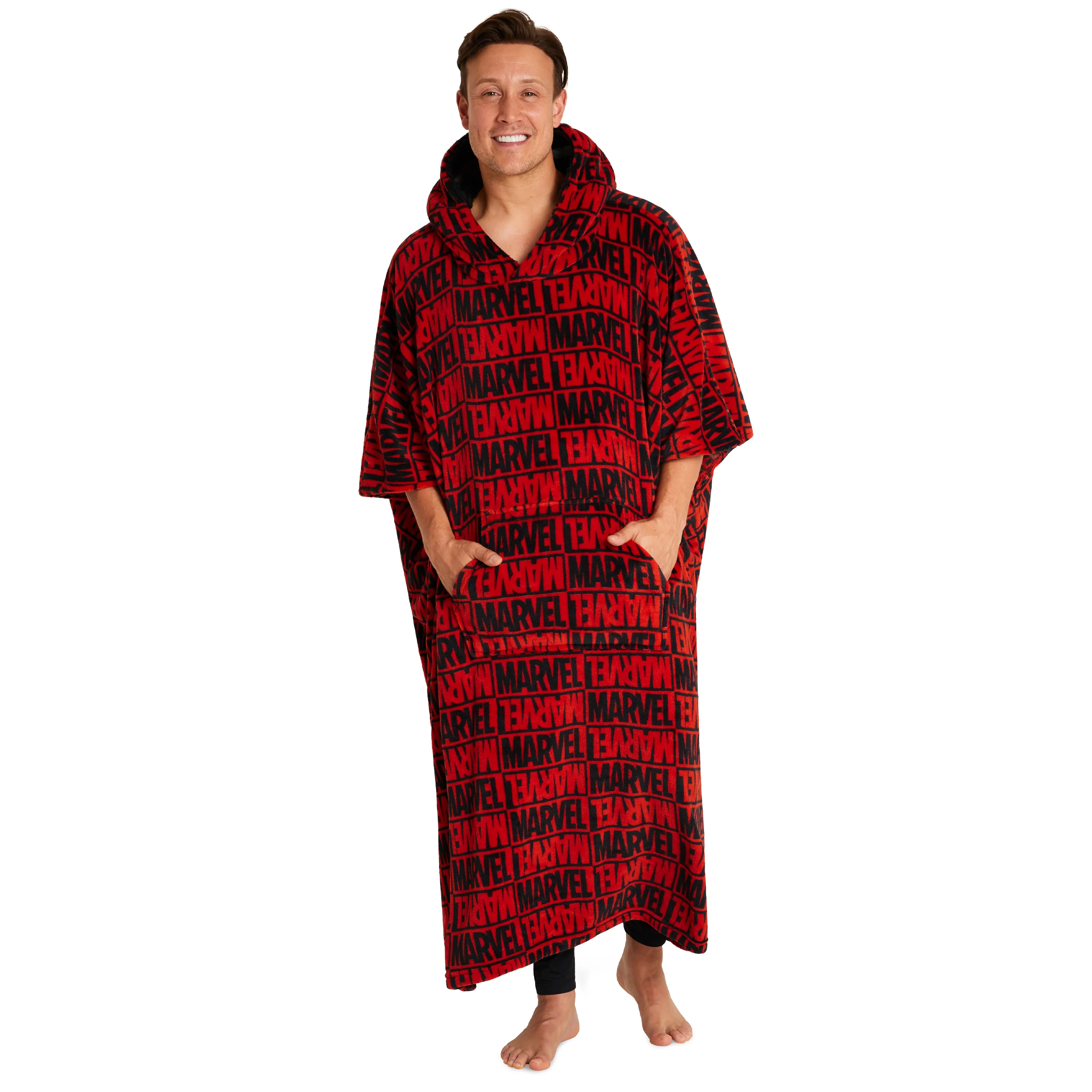 Marvel Blanket Hoodie for Men and Teenagers - Red & Black Hoodie for Men