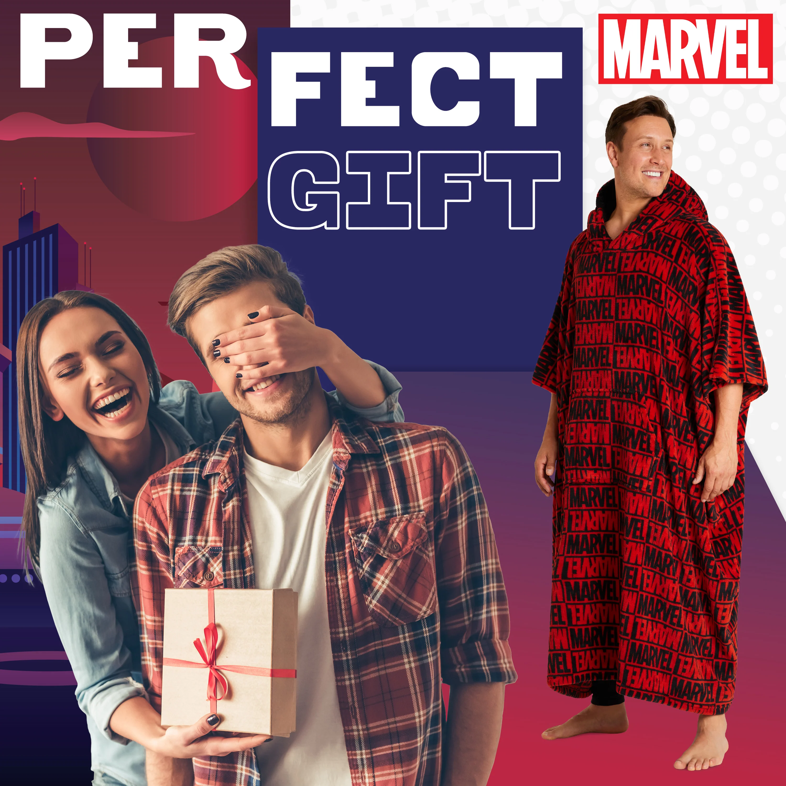 Marvel Blanket Hoodie for Men and Teenagers - Red & Black Hoodie for Men - Image 3