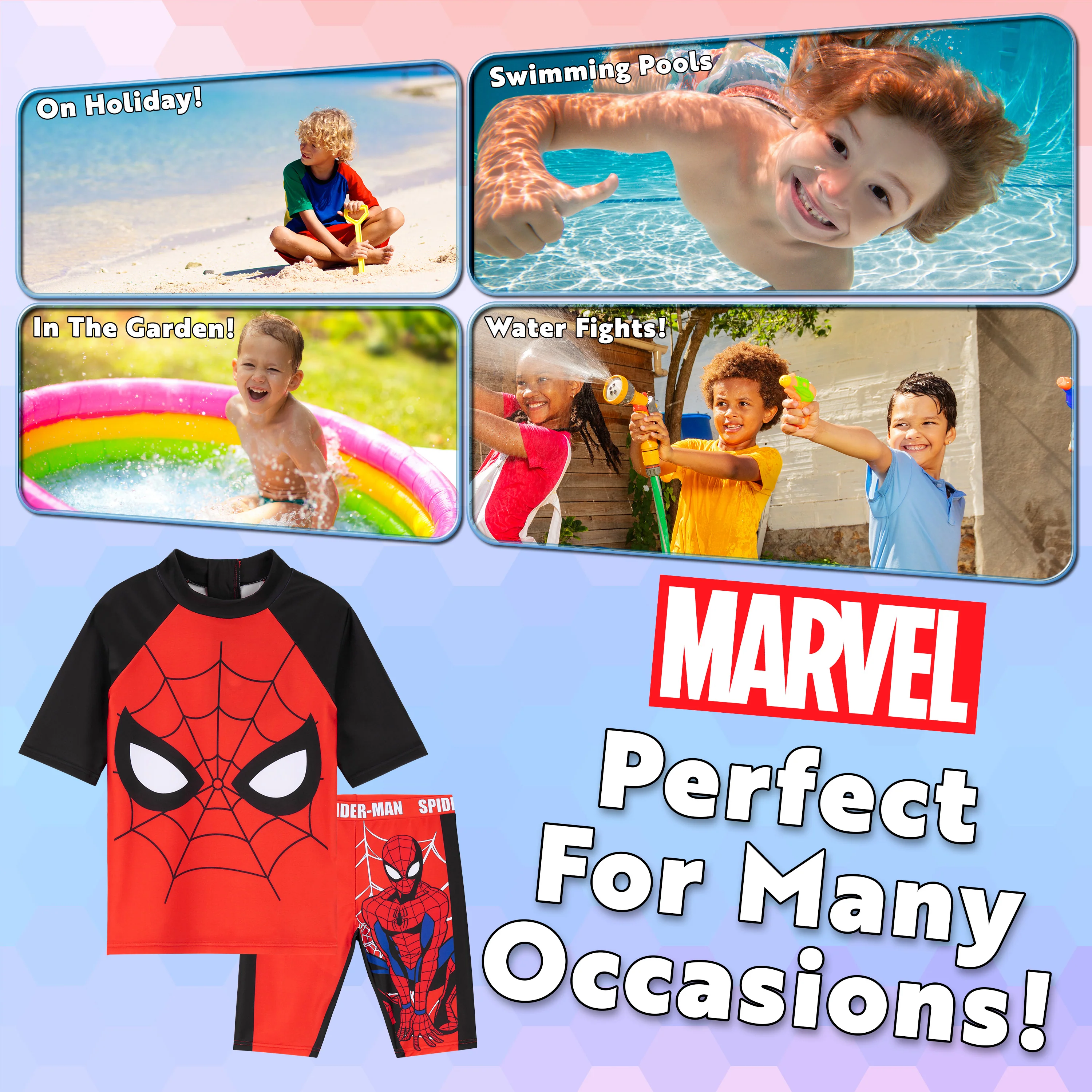 Marvel Boys 2 Piece Swimwear Set for Kids - Beach, Pool, Holiday Essentials - Image 4