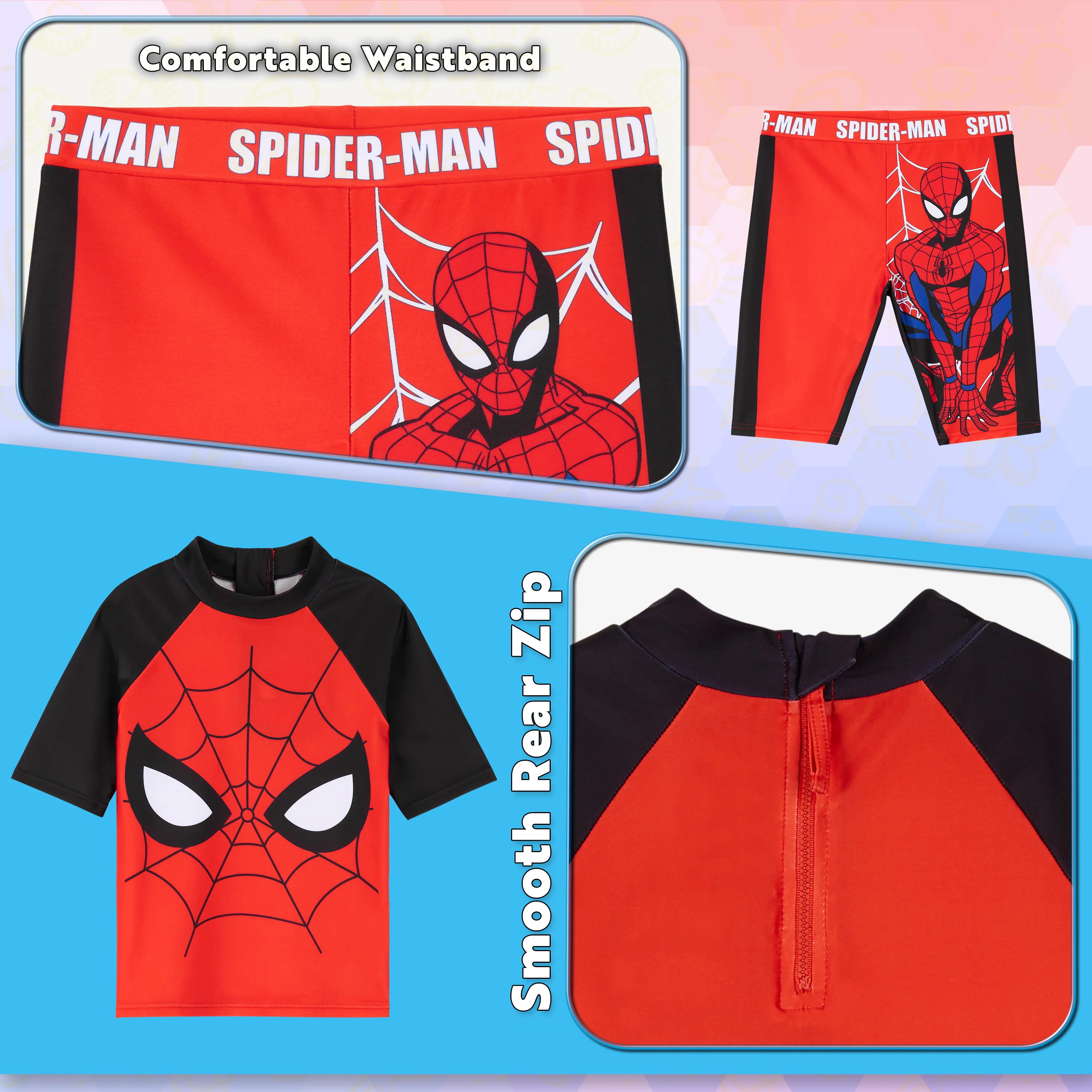 Marvel Boys 2 Piece Swimwear Set for Kids - Beach, Pool, Holiday Essentials - Image 5