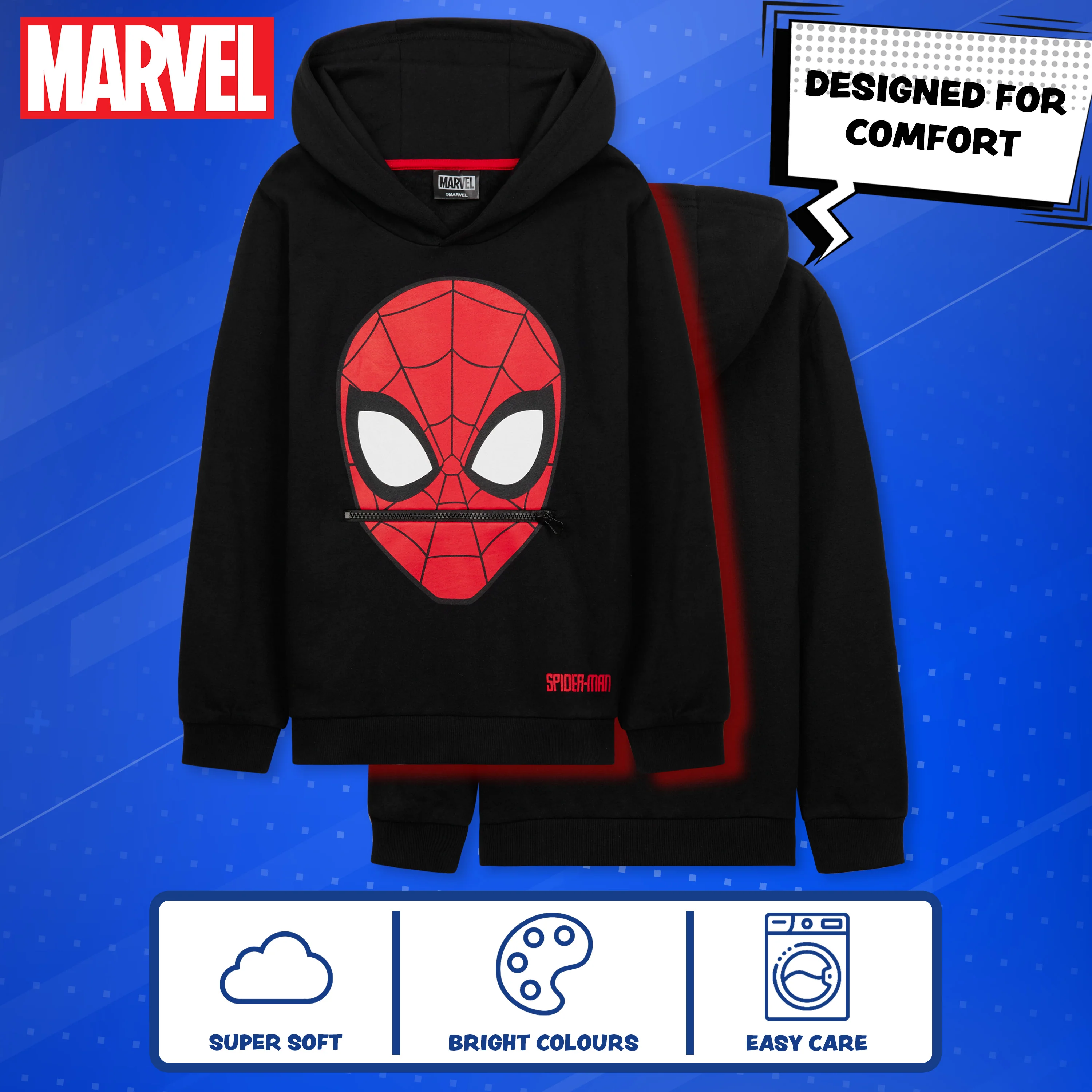 Marvel Boys Hoodie - Spiderman Hooded Sweatshirt for Boys - Image 4