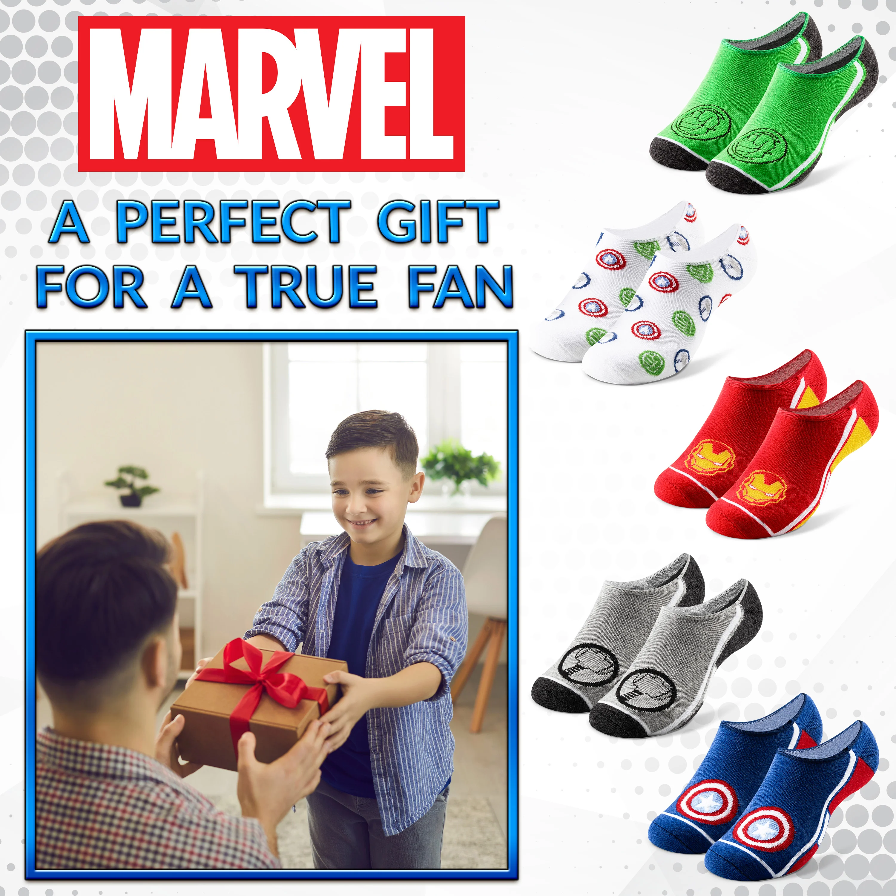 Marvel Boys No Show Socks, Breathable Liner Socks Pack of 5 - Avengers Gifts - Image 3