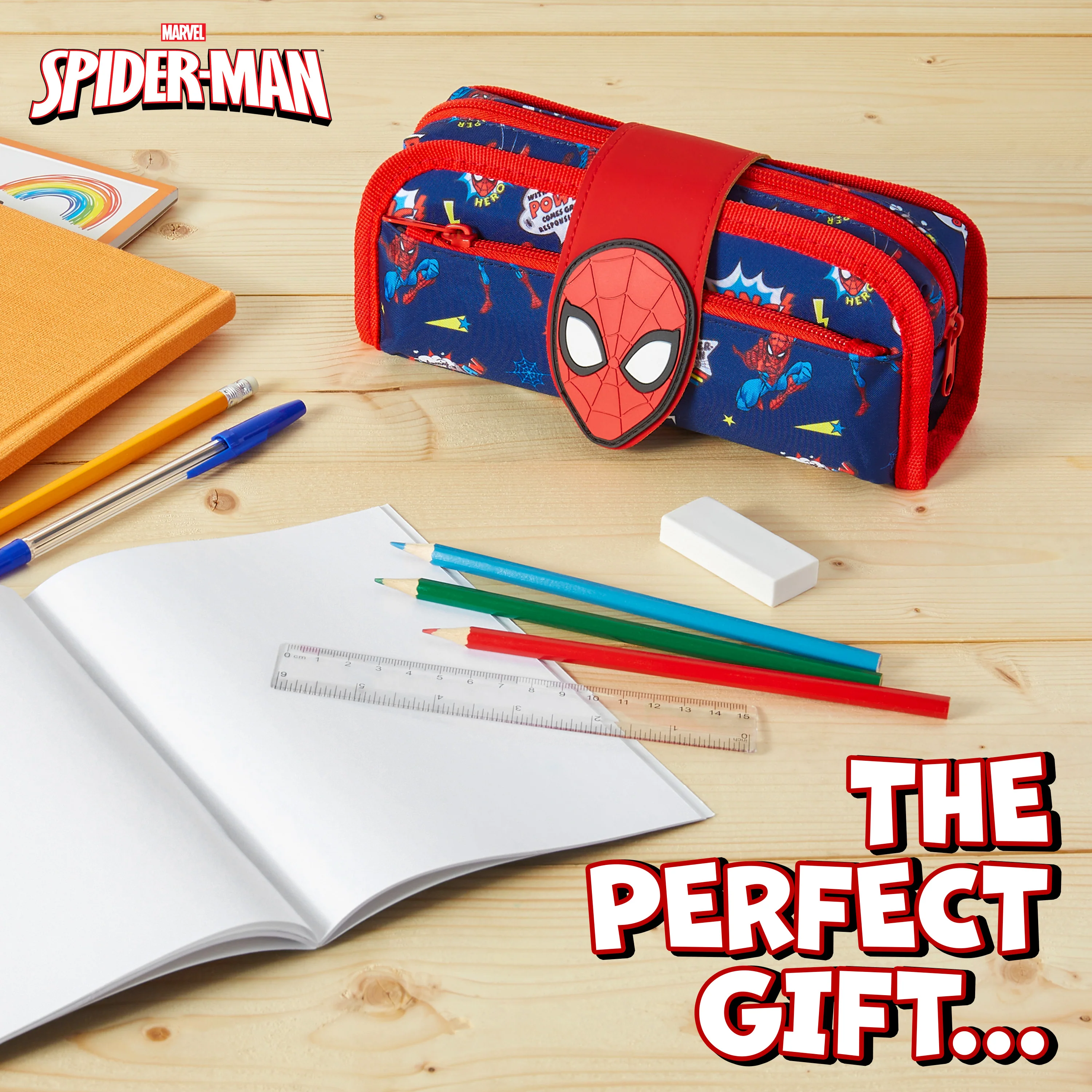 Marvel Boys Pencil Case Spiderman Pencil Cases for Kids with Stationery - Image 2