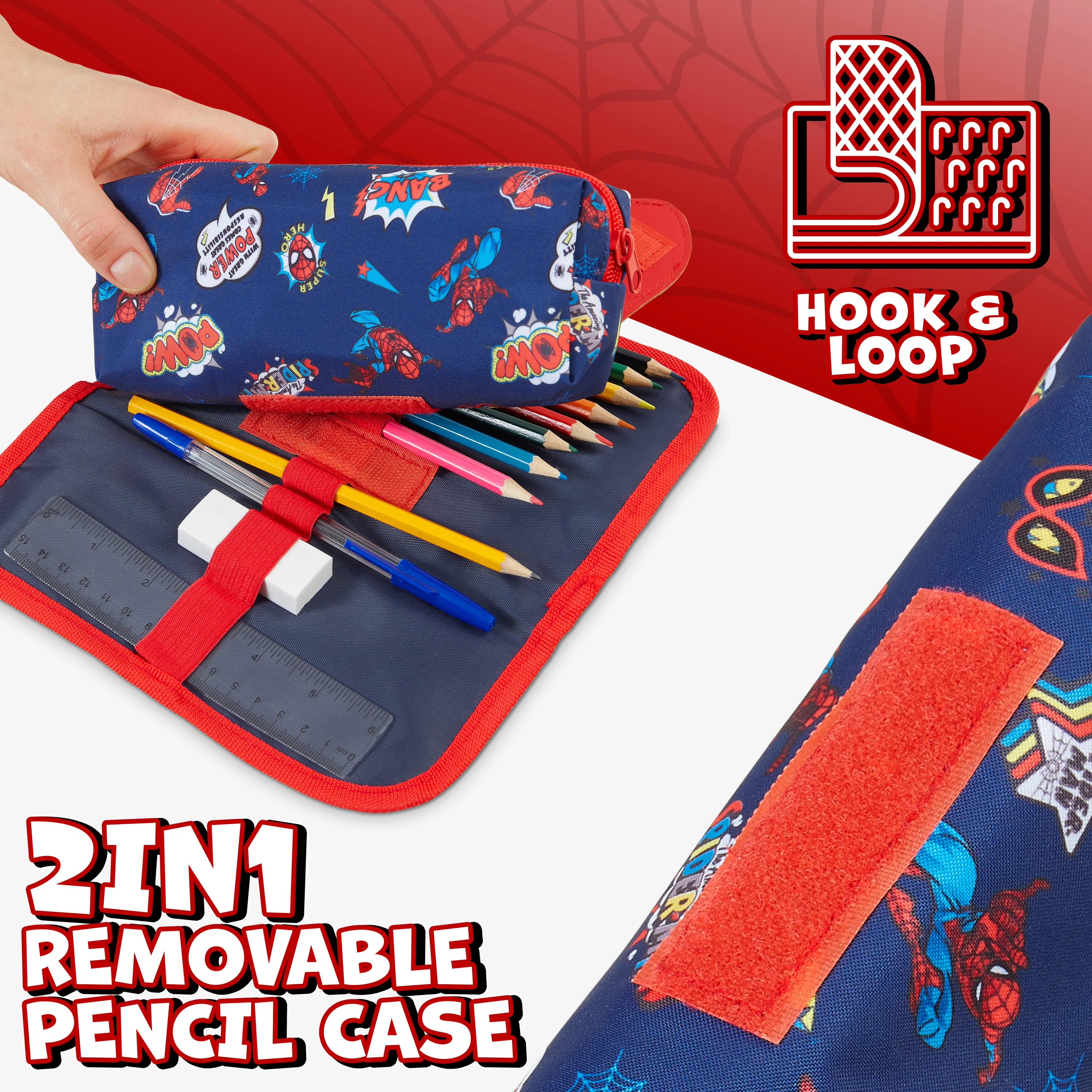 Marvel Boys Pencil Case Spiderman Pencil Cases for Kids with Stationery - Image 3