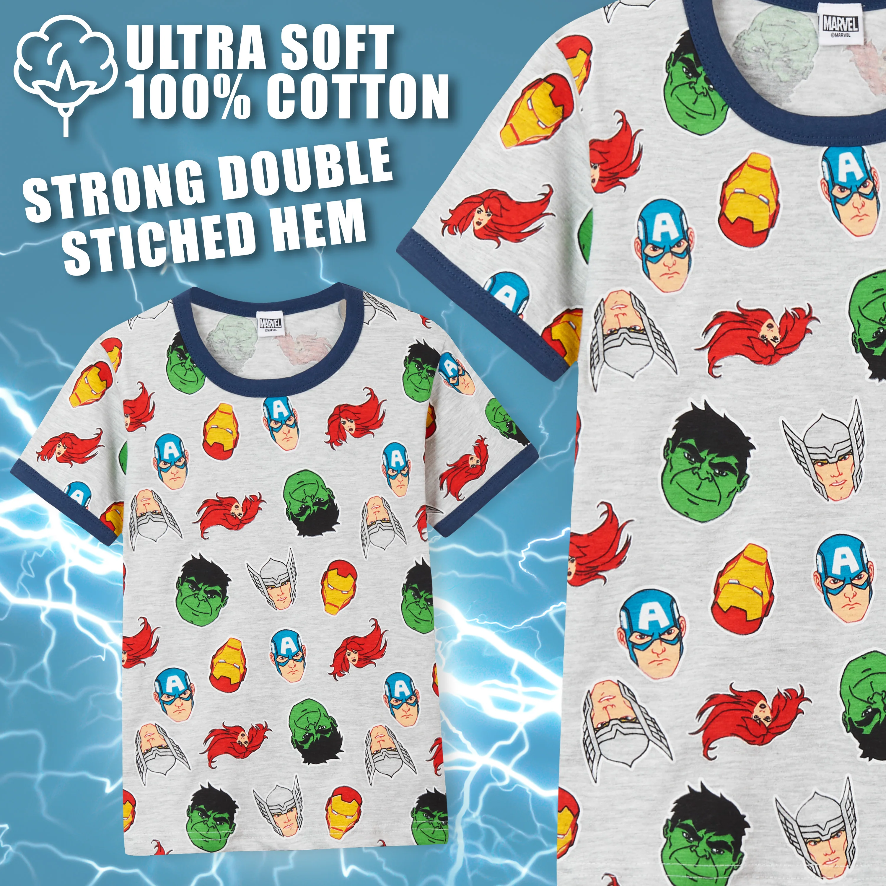 Marvel Boys Pyjamas Avengers Superhero Short PJs - Image 5