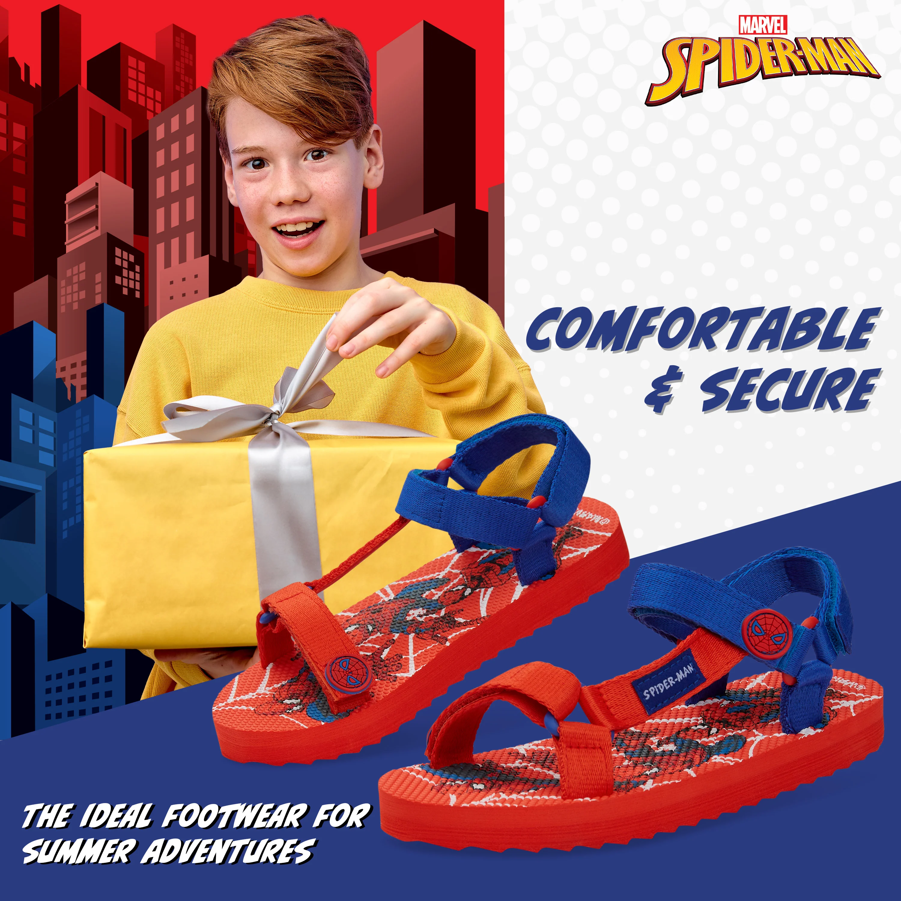 Marvel Boys Sandals, Summer Shoes with Adjustable Straps - Gifts for Boys - Image 3