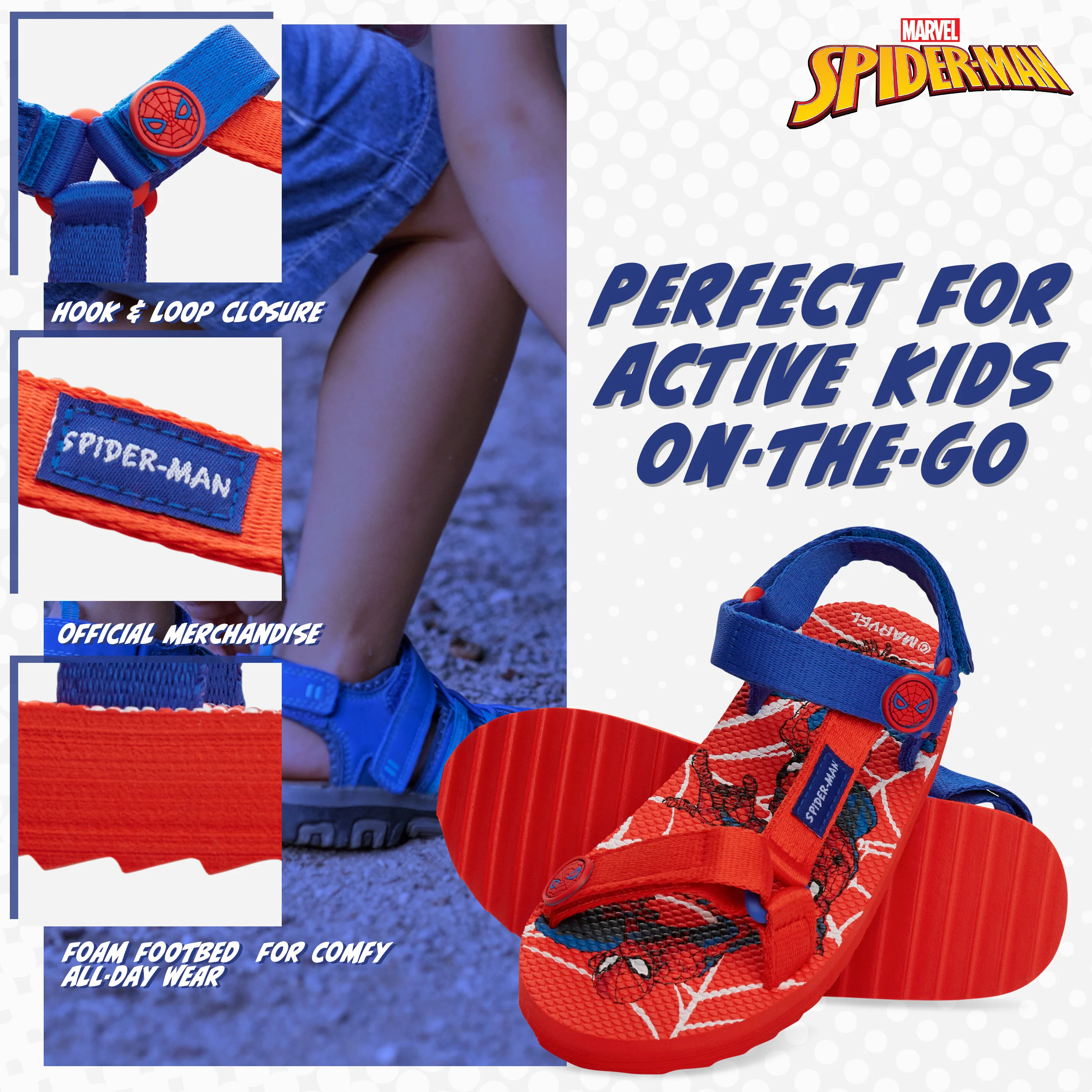 Marvel Boys Sandals, Summer Shoes with Adjustable Straps - Gifts for Boys - Image 4