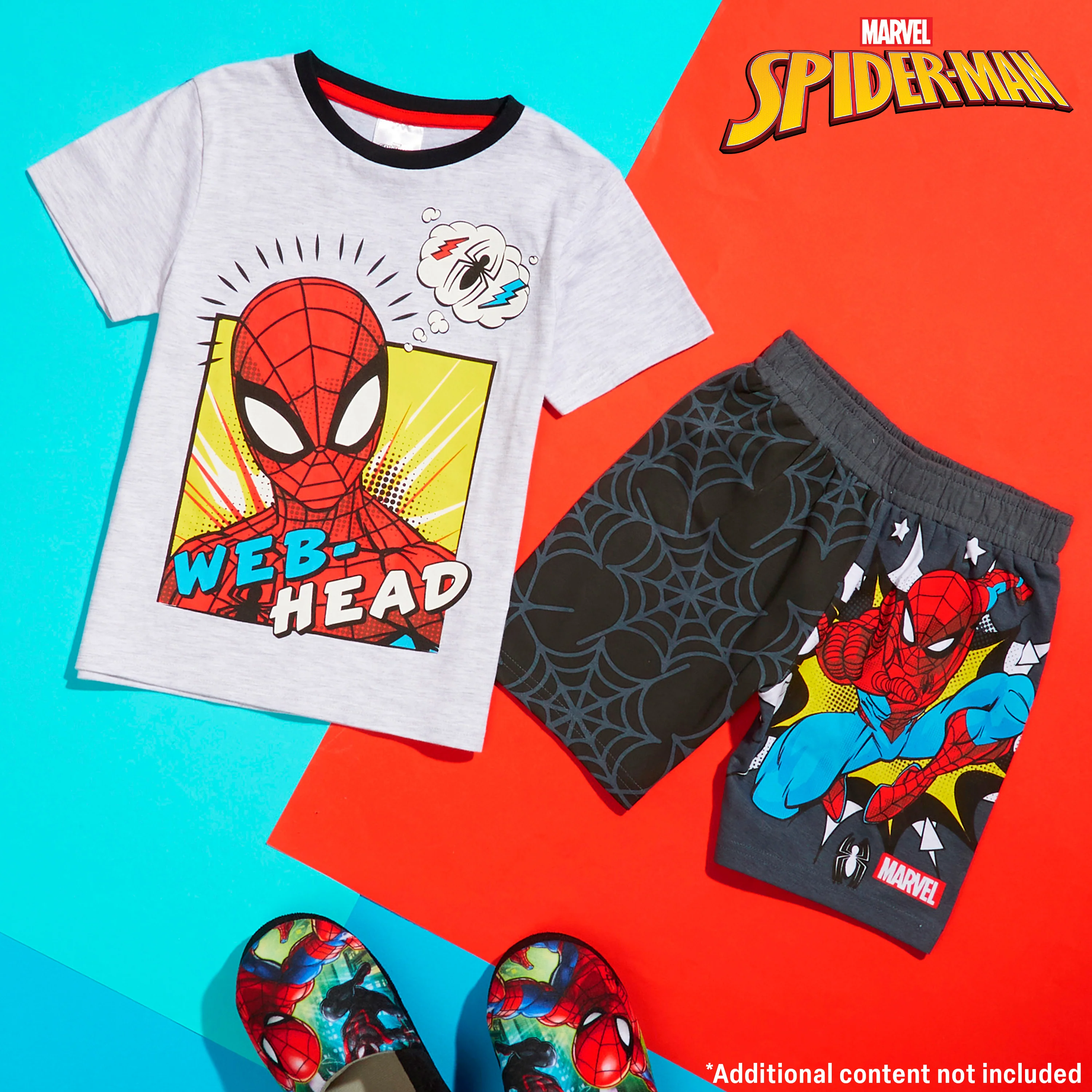 Marvel Boys Short Pyjama Set, Soft Breathable Lounge Wear - Spiderman - Image 2