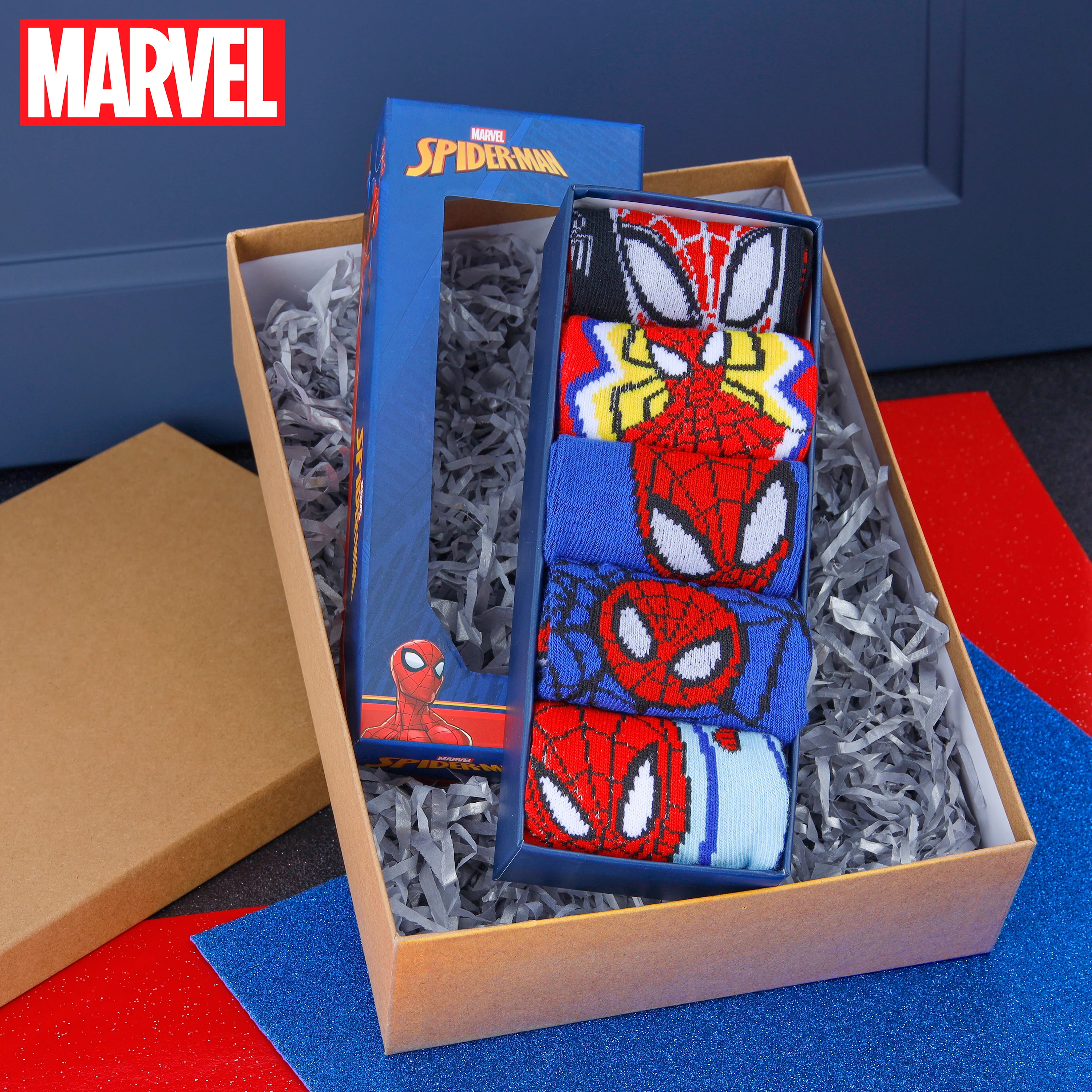 Marvel Boys Socks, Spiderman Multipack Crew Socks - Image 3