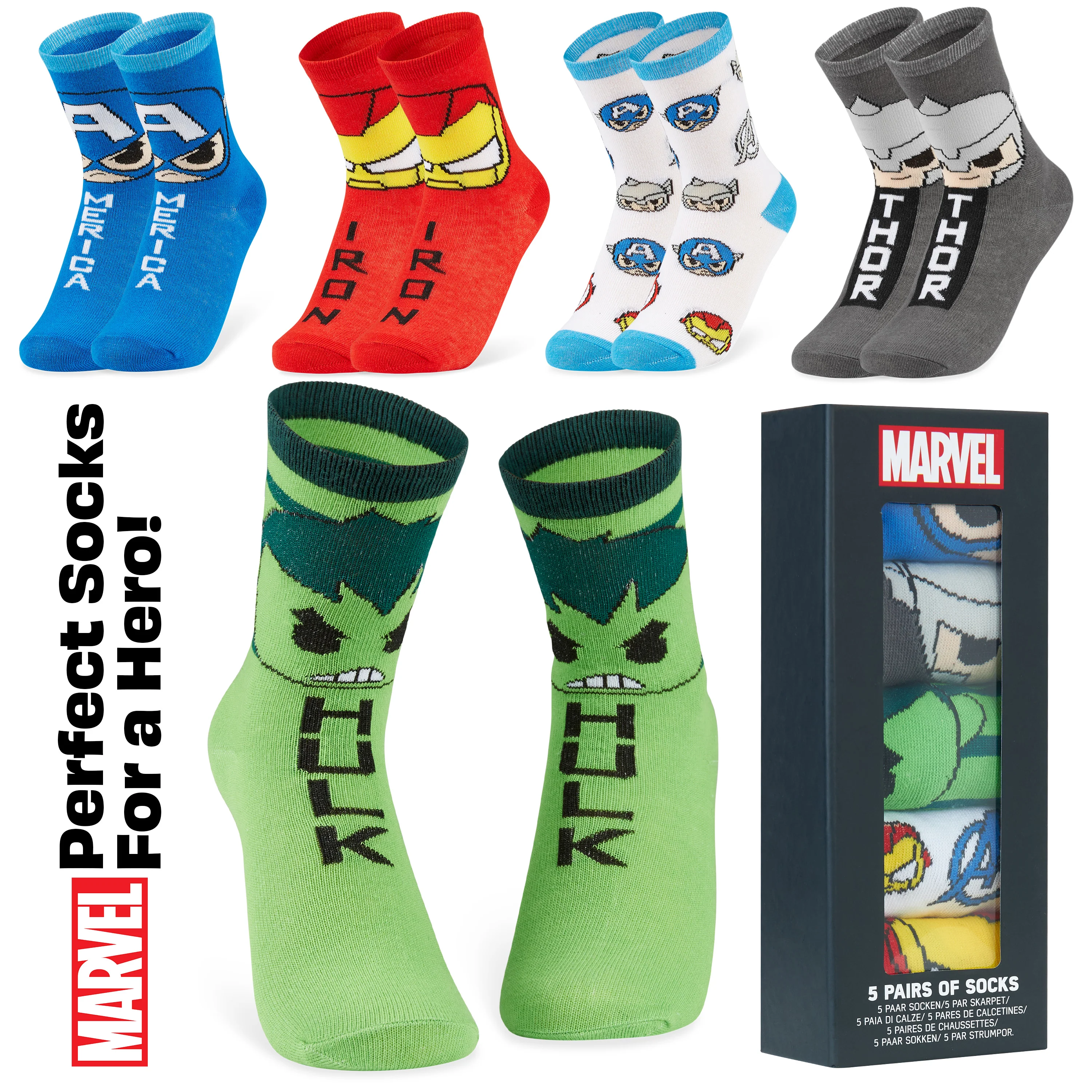 Marvel Boys Socks, Superhero Avengers Socks Multipack - Image 7