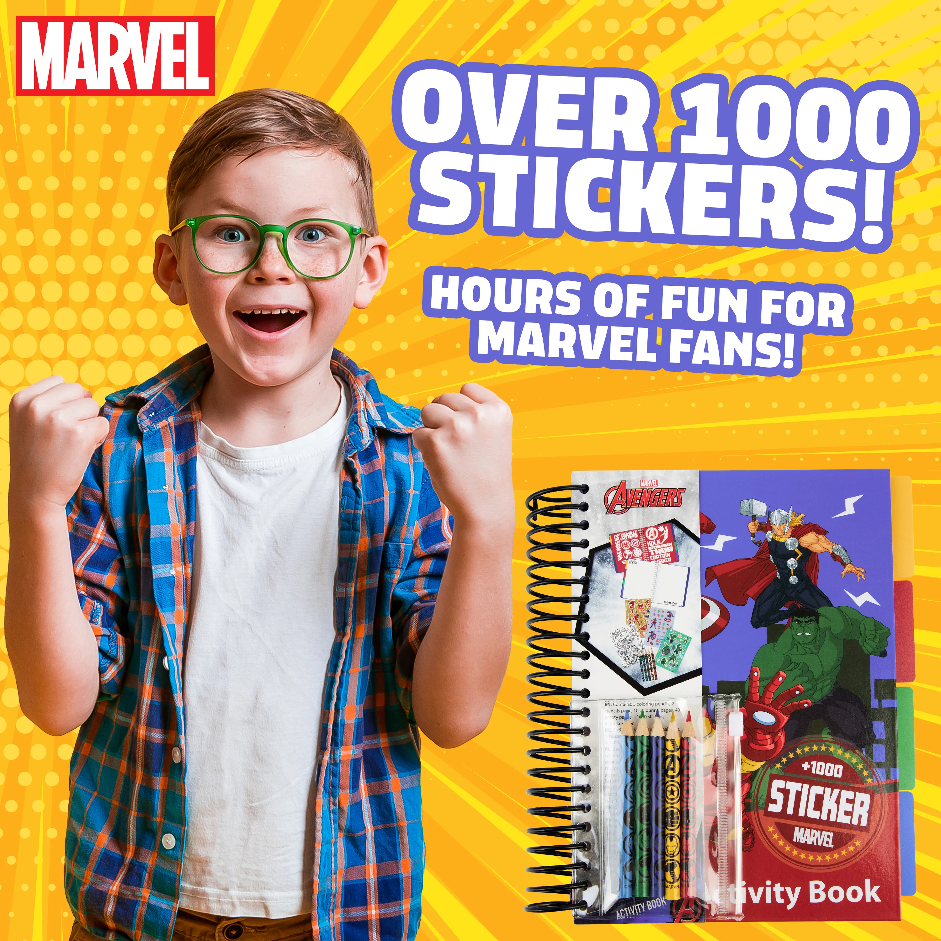 Marvel Boys Sticker Book with Over 1000 Spiderman Stickers - Multi Avengers - Image 3