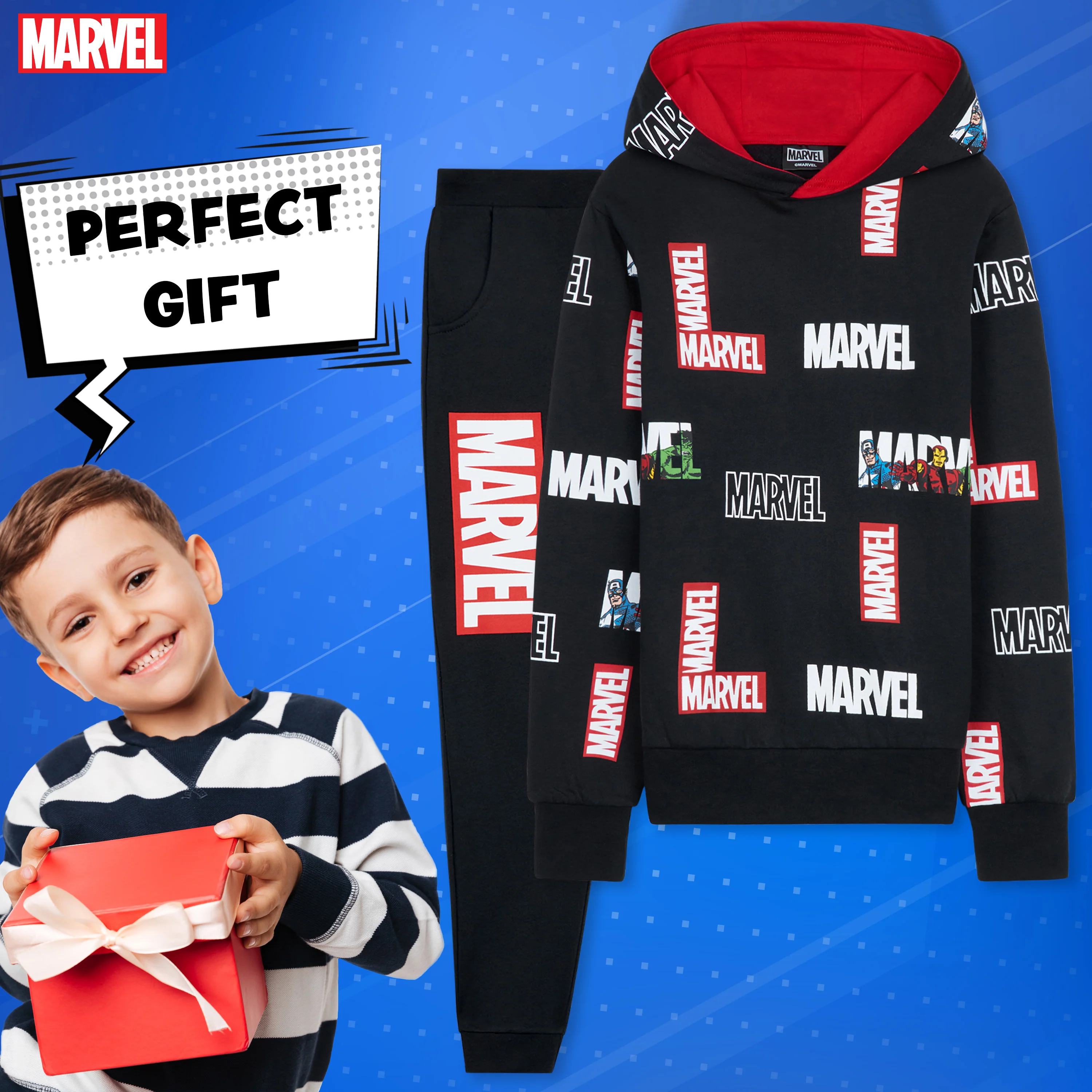 Marvel Boys Tracksuit, Hoodie and Joggers Set for Kids - Image 4