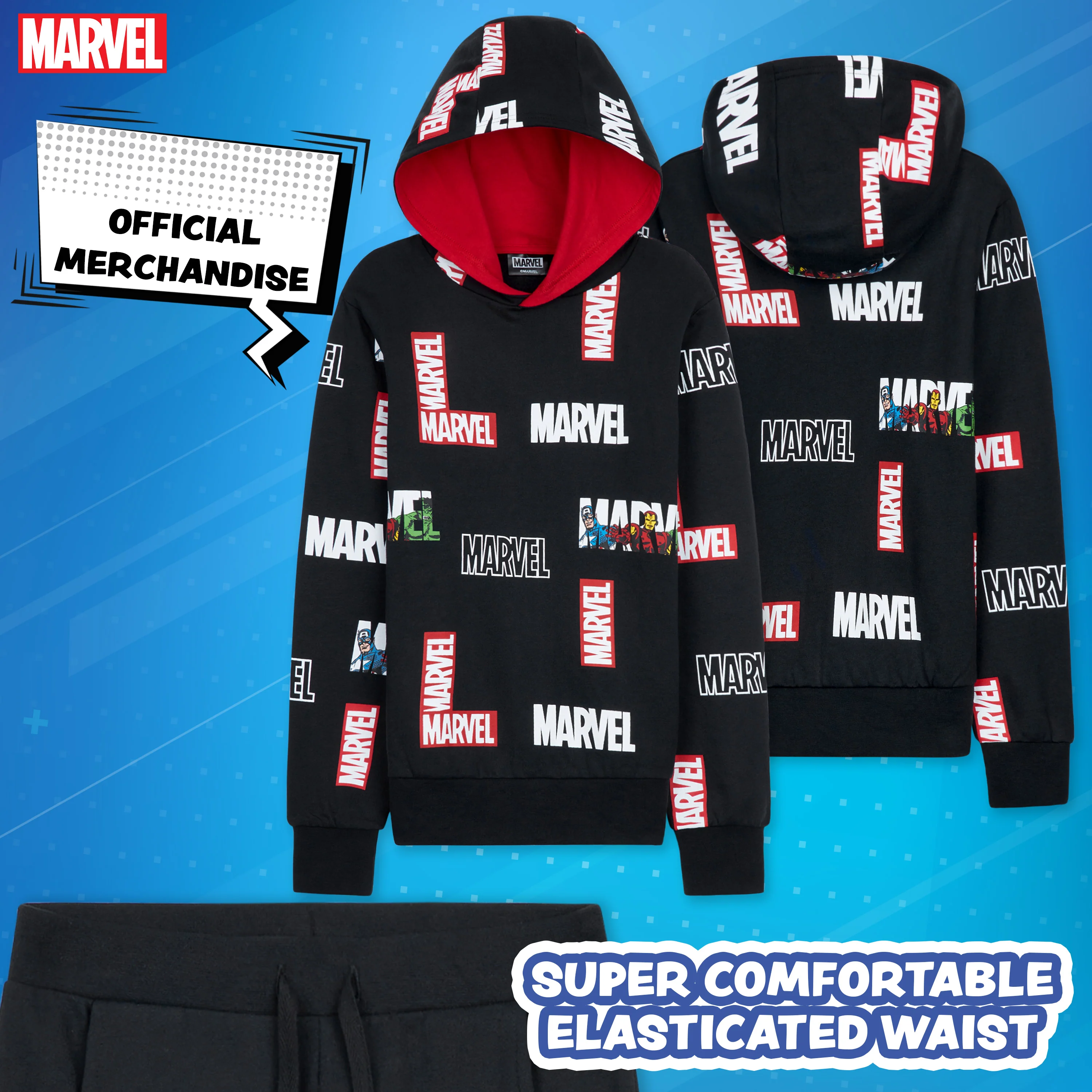 Marvel Boys Tracksuit, Hoodie and Joggers Set for Kids - Image 6