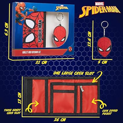 Marvel Boys Wallet and Keyring Gift Set - Avengers Trifold Wallet - Image 3