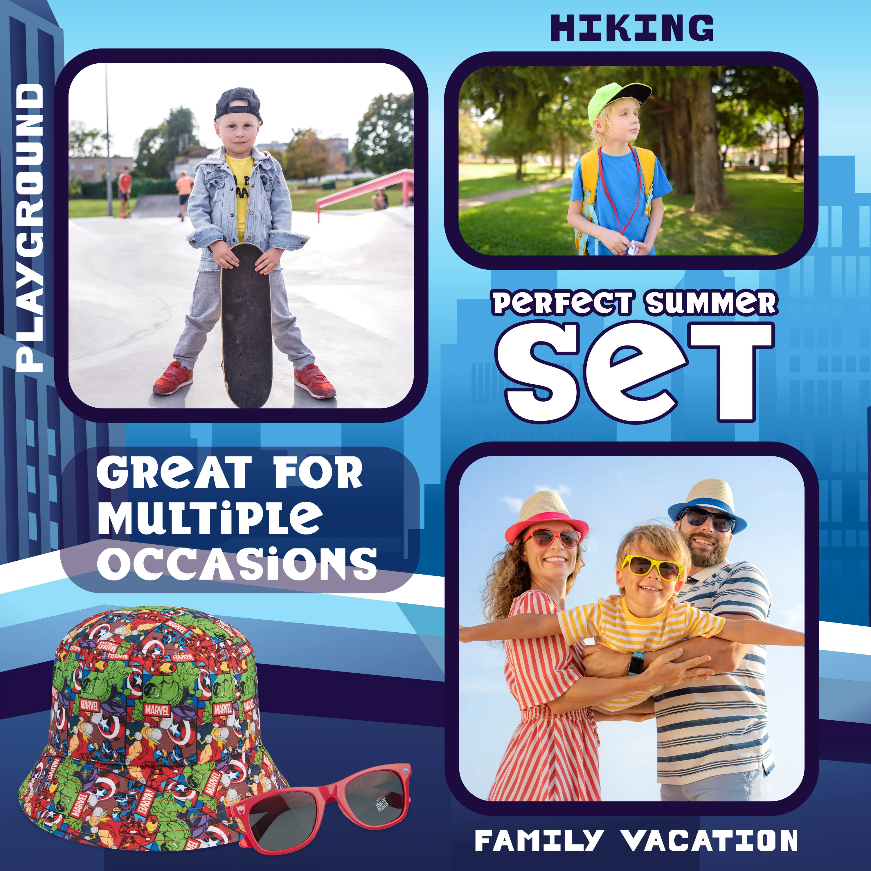 Marvel Bucket Hat and Kids Sunglasses Set for Boys - Image 5