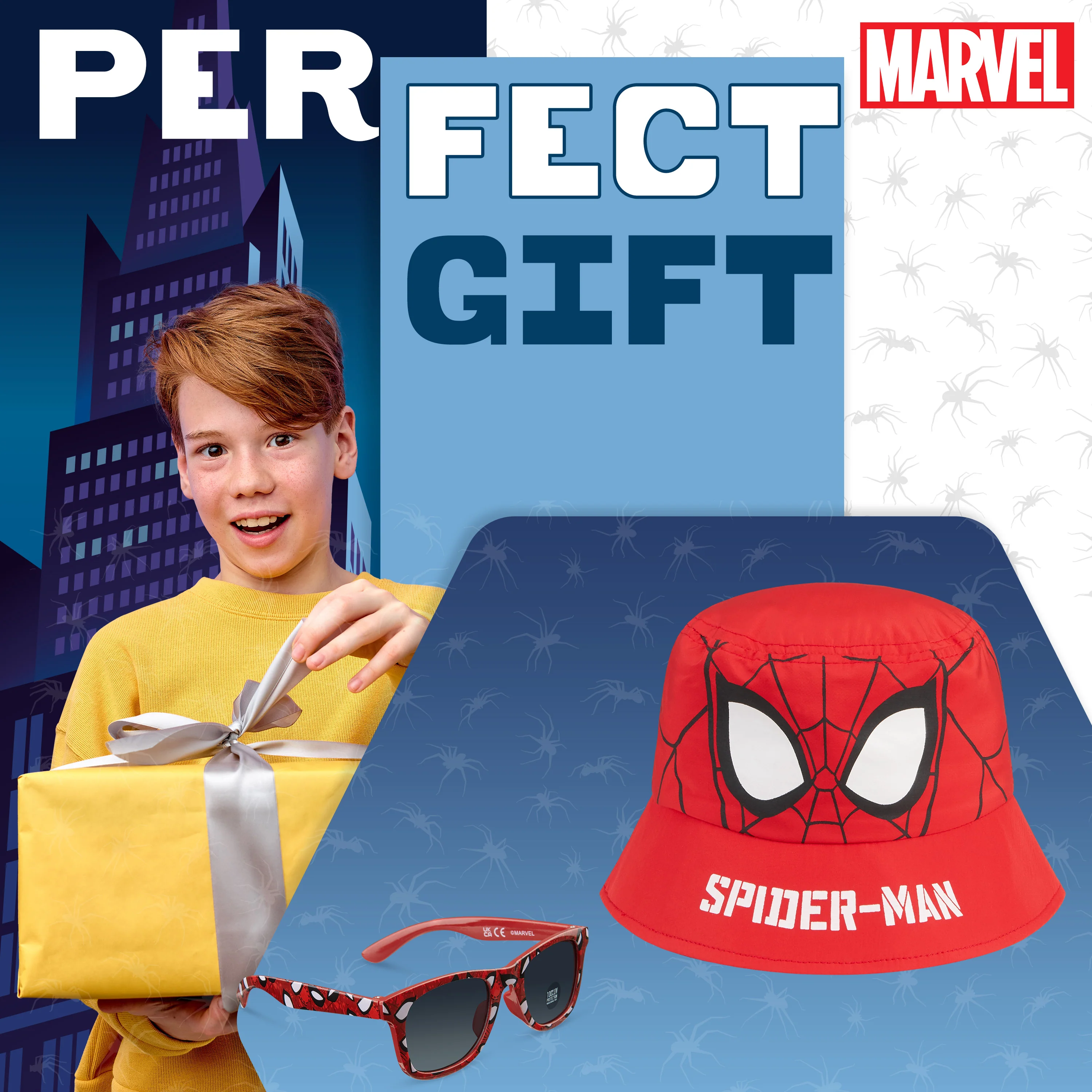 Marvel Bucket Hat and Kids Sunglasses Set for Boys - Spiderman Bucket Hat - Image 3