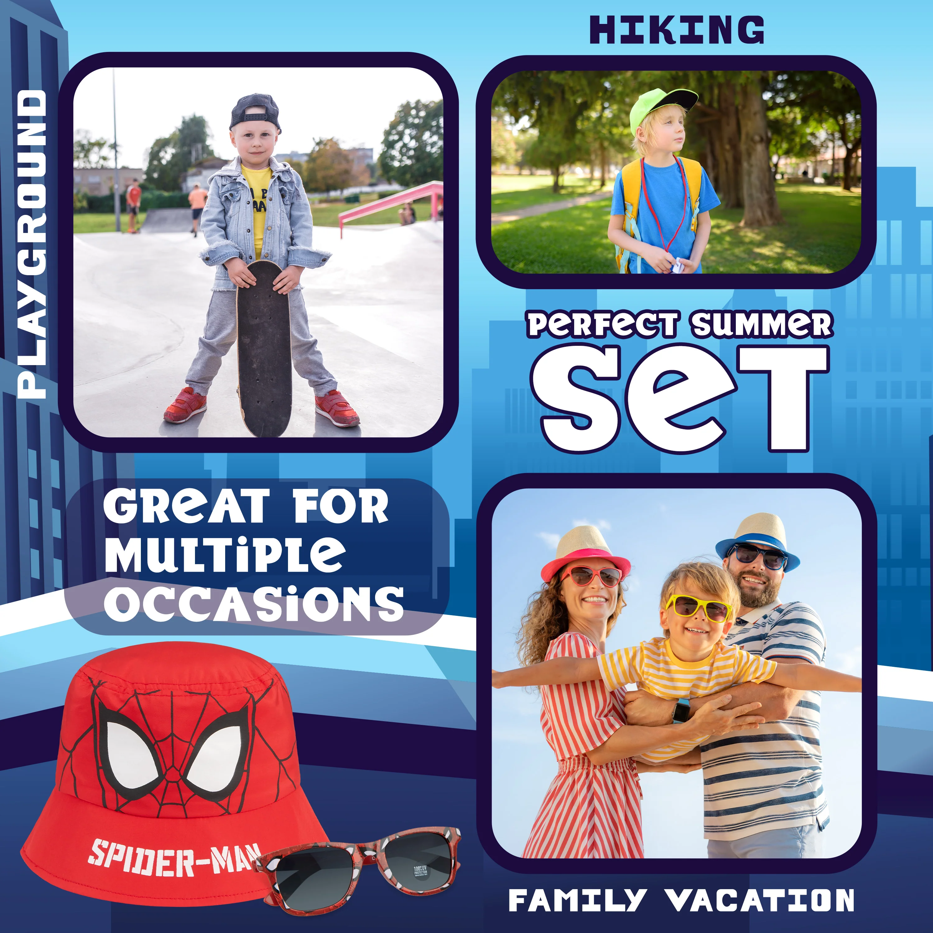 Marvel Bucket Hat and Kids Sunglasses Set for Boys - Spiderman Bucket Hat - Image 5