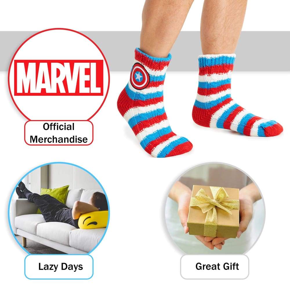 Marvel Captain America Mens Slipper Socks, Marvel Gifts For Men - Image 5