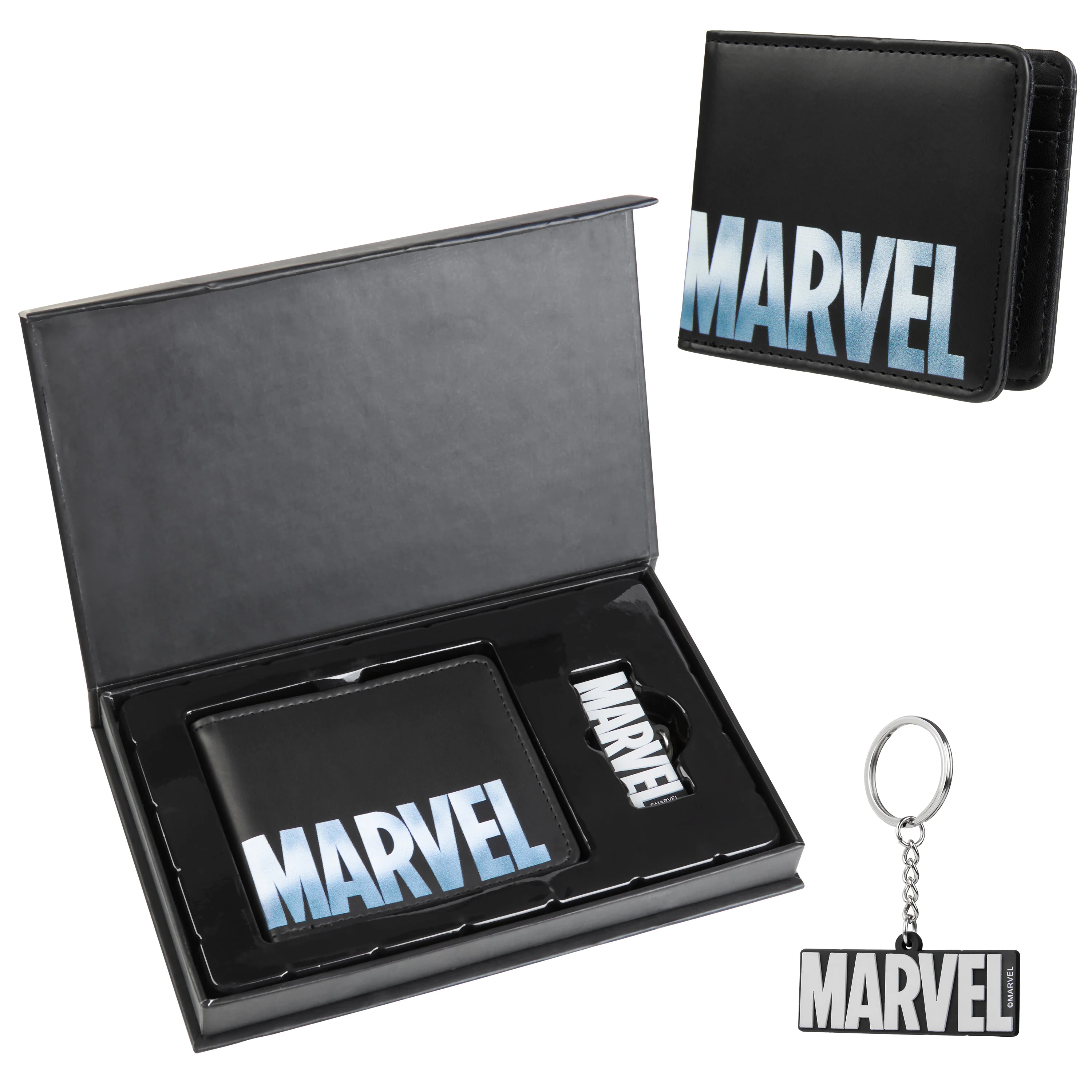Marvel Card Wallet and Keyring Set for Men - Black Marvel - Image 2