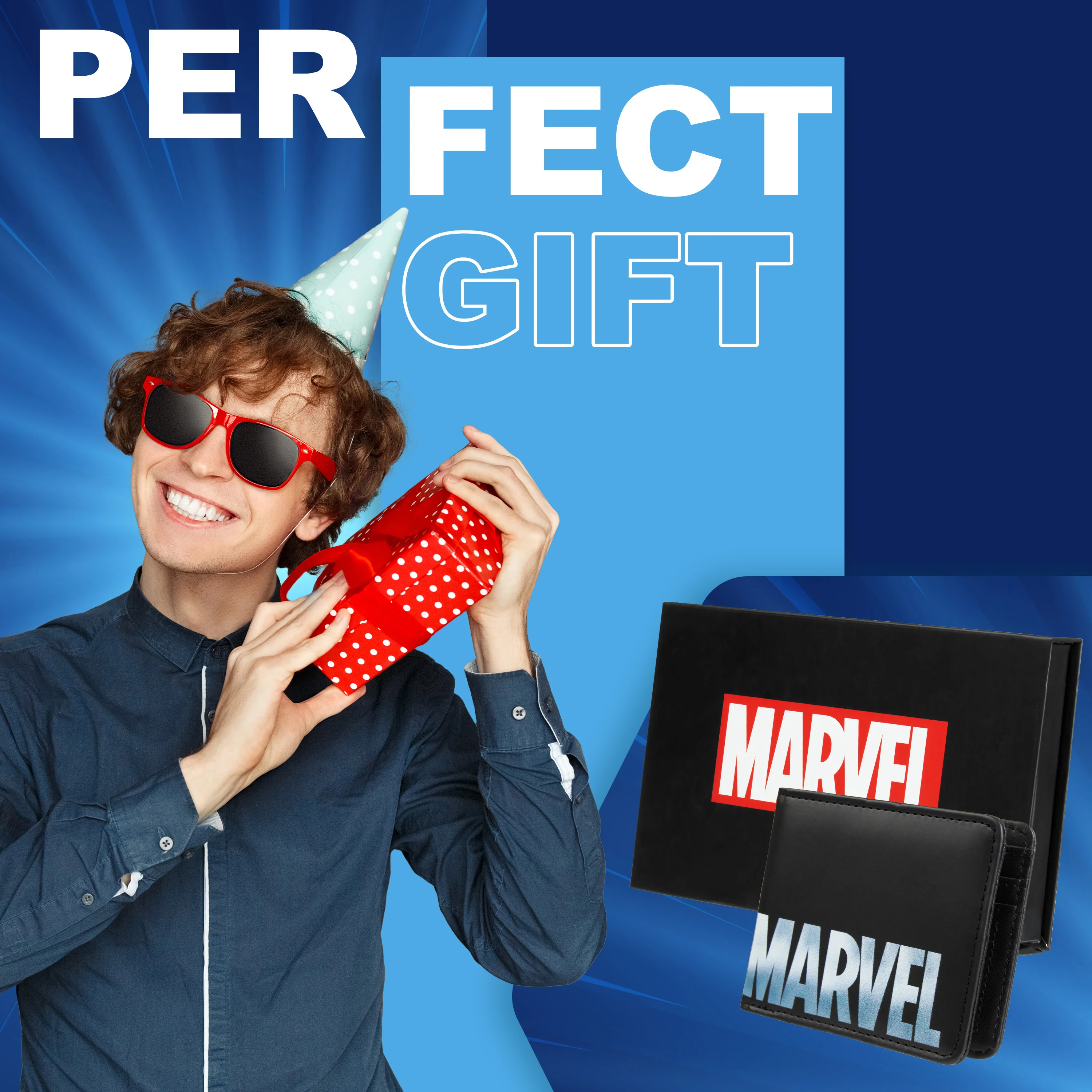 Marvel Card Wallet and Keyring Set for Men - Black Marvel - Image 4