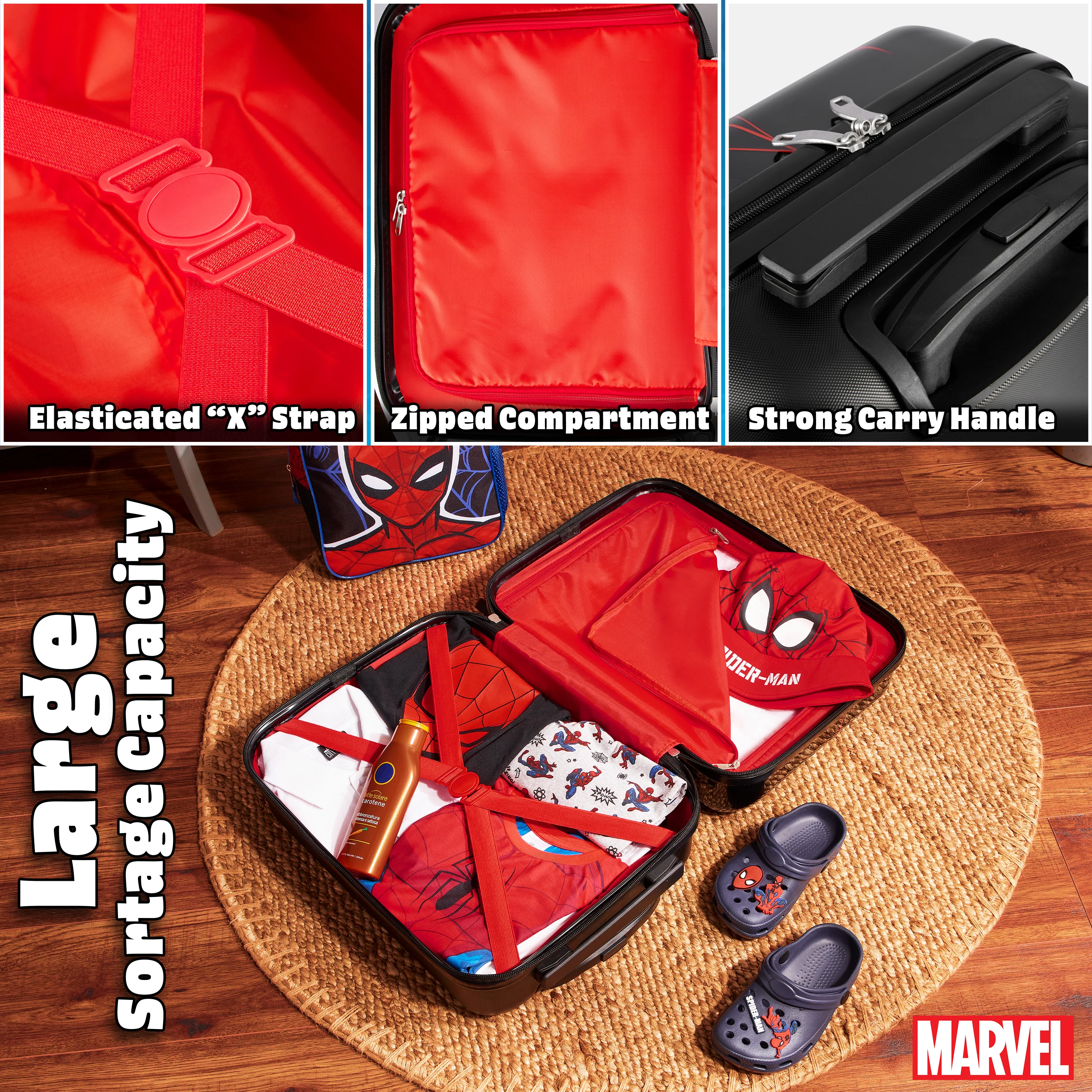 Marvel Carry On Suitcase for Kids Spiderman Cabin Bag with Wheels - Image 6