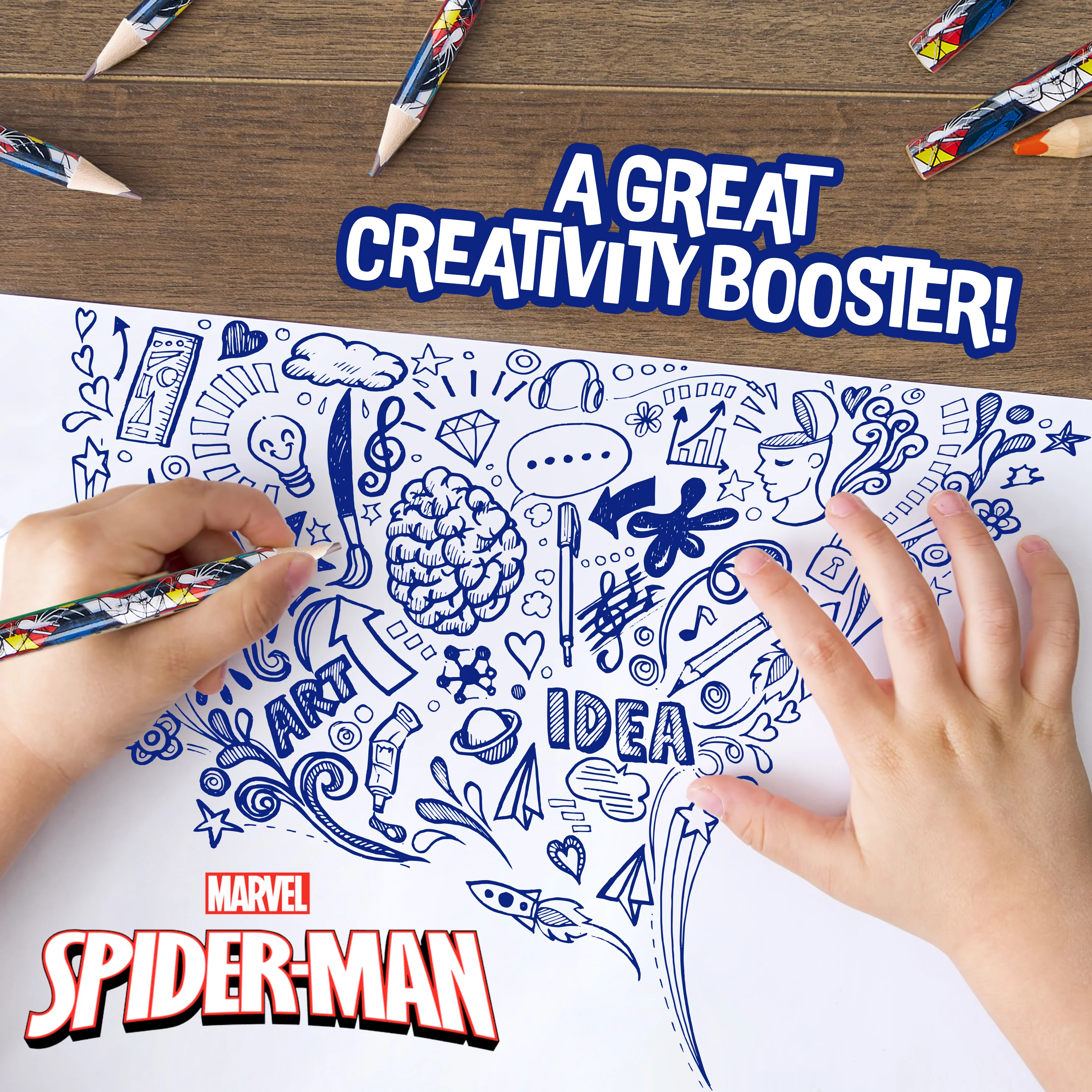 Marvel Colouring Pencils for Kids, 72 Pencils Colouring Box - Spiderman - Image 6