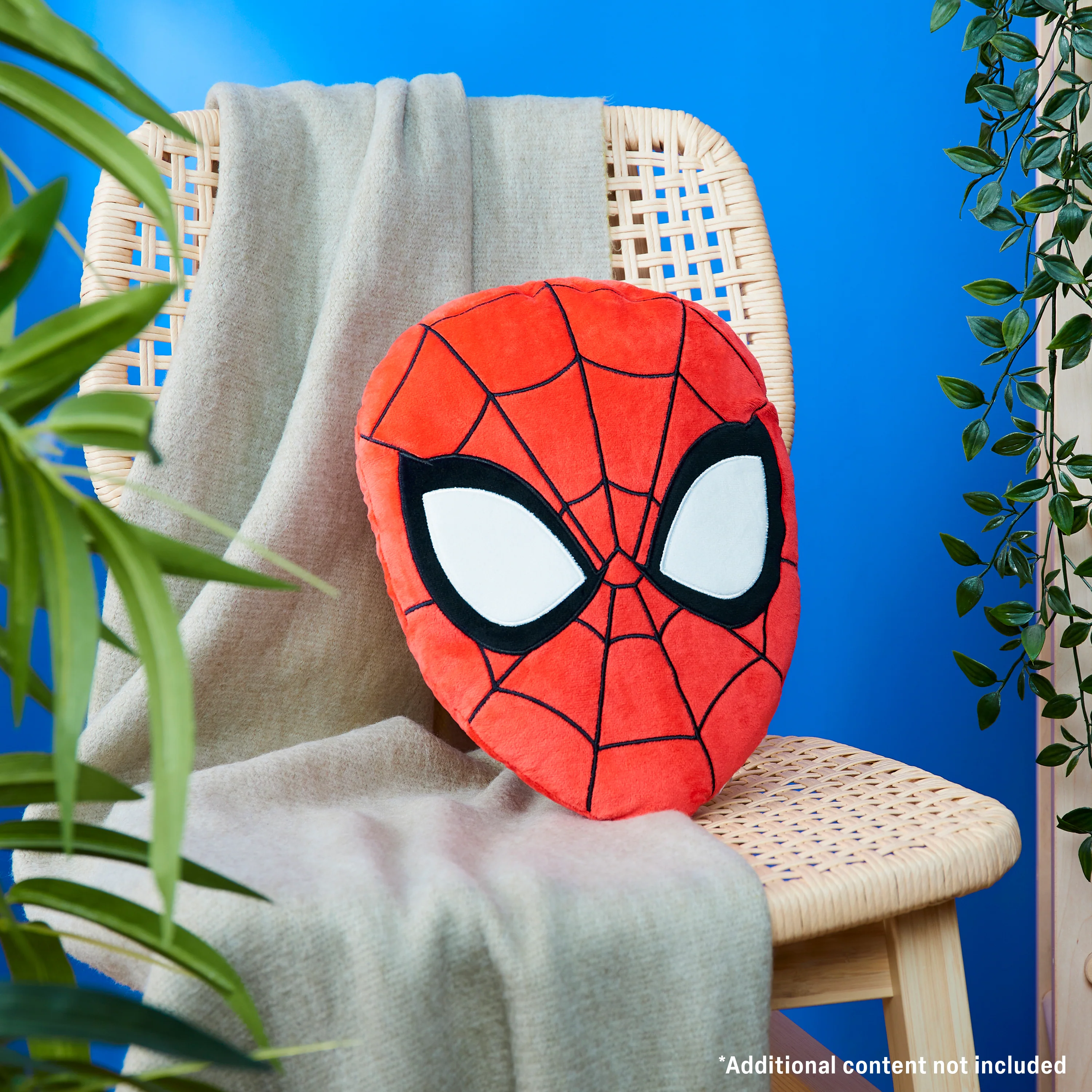 Disney Spiderman 3D Plush Pillow Cushions for Bed, Kids Bedroom Accessories 34 x 25cm - Spiderman Gifts for Boys (Red) - Image 2