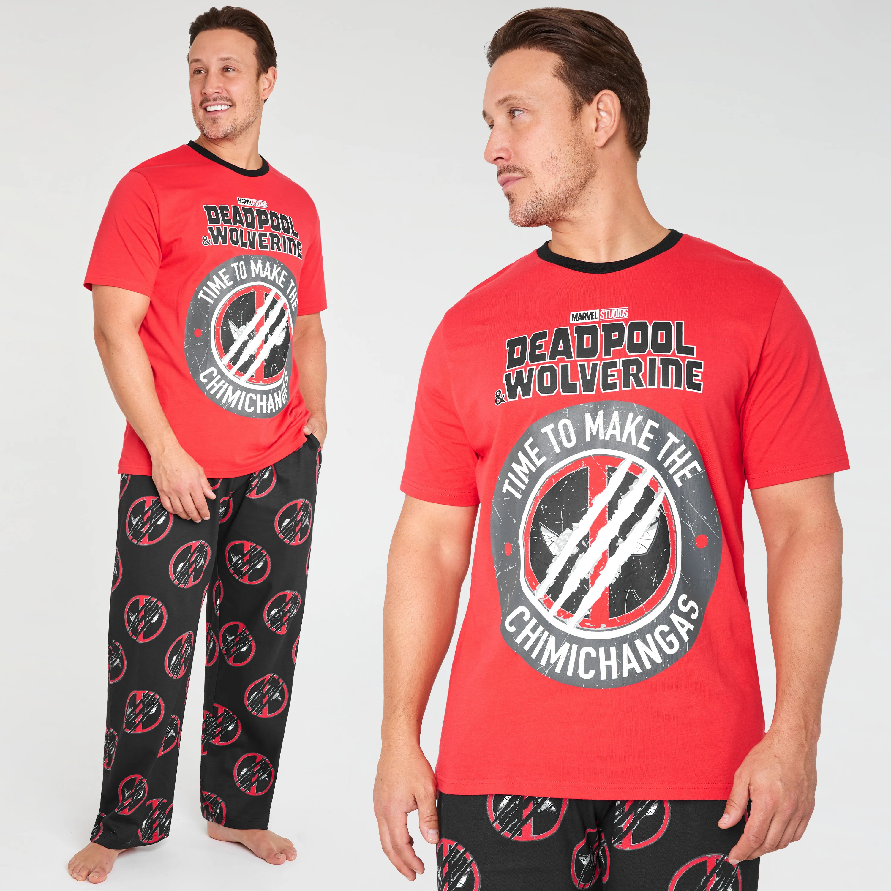 Marvel Deadpool and Wolverine Mens Pyjama Set, Soft Comfortable PJs Loungewear - Gifts for Men - Image 5