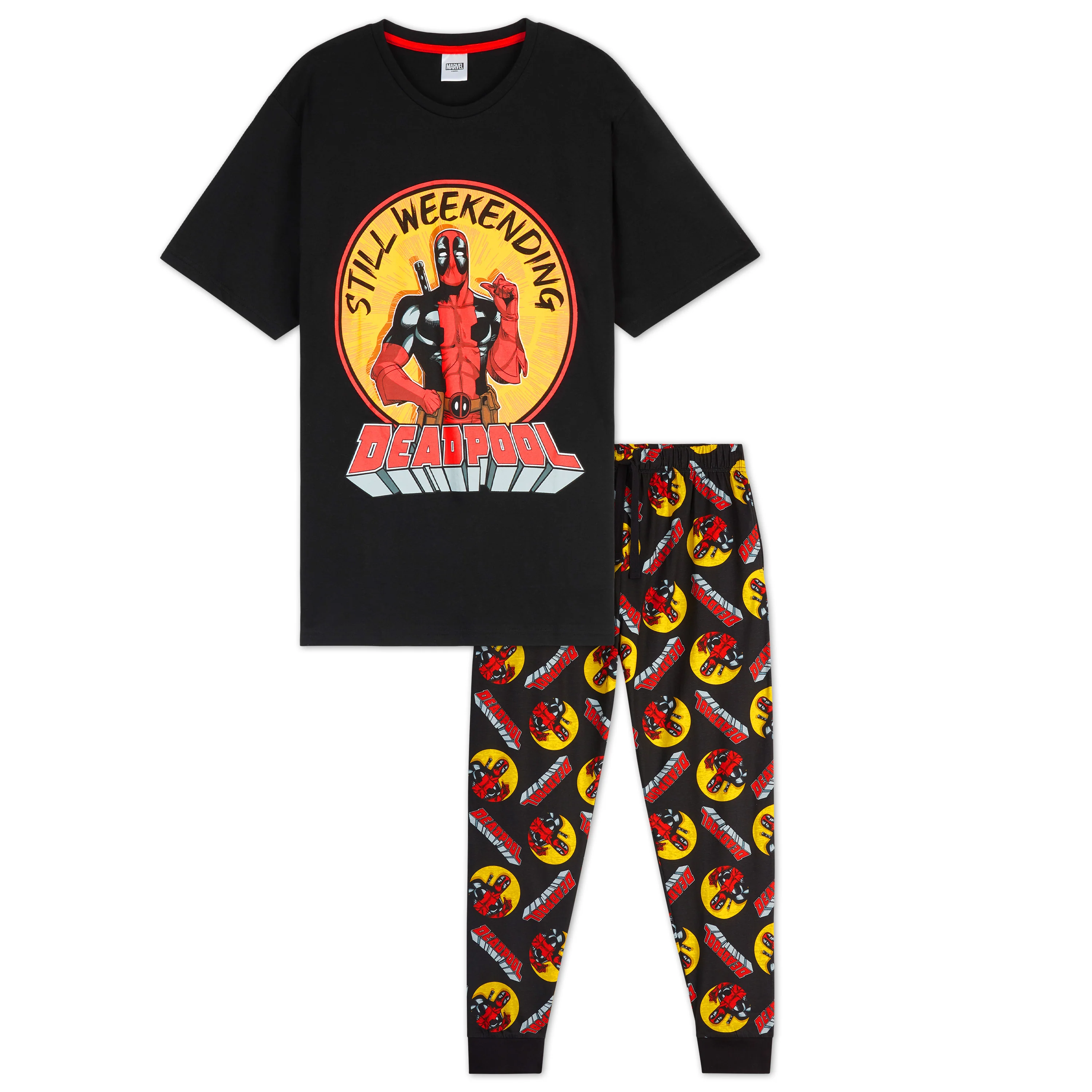 Marvel Deadpool Mens Pyjama Set, Soft Comfortable PJs Loungewear - Gifts for Men