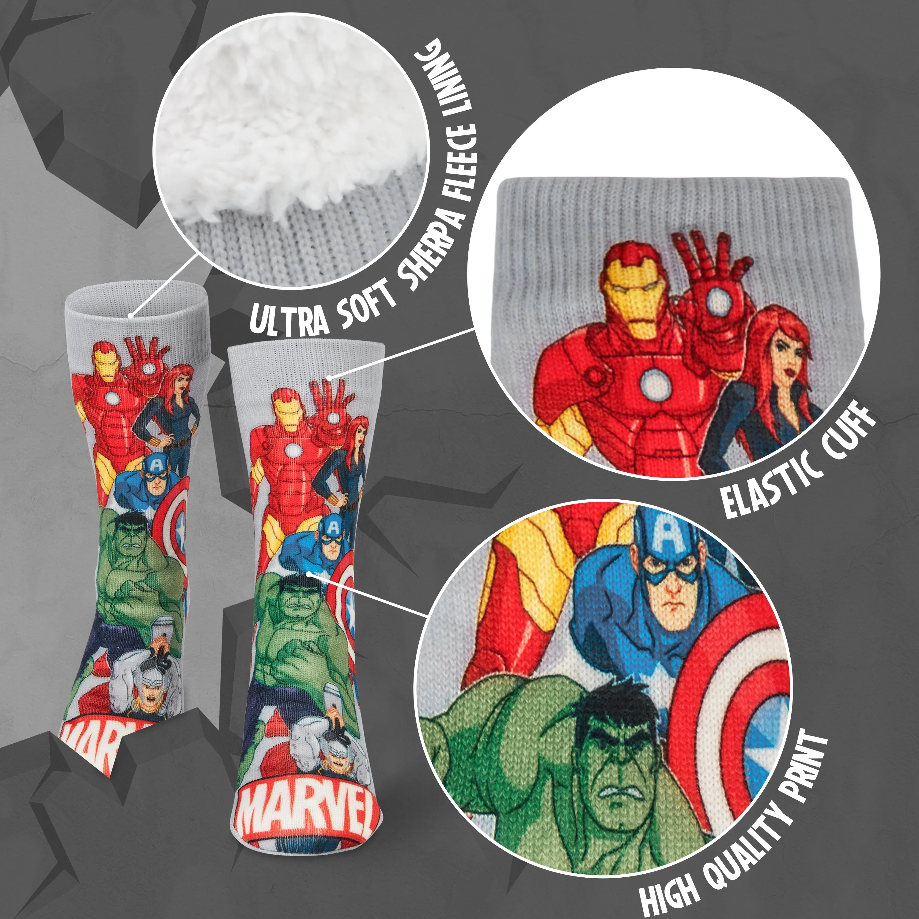 Marvel Fluffy Socks, Avengers Mens Slipper Socks, Marvel Gifts For Men - Image 4