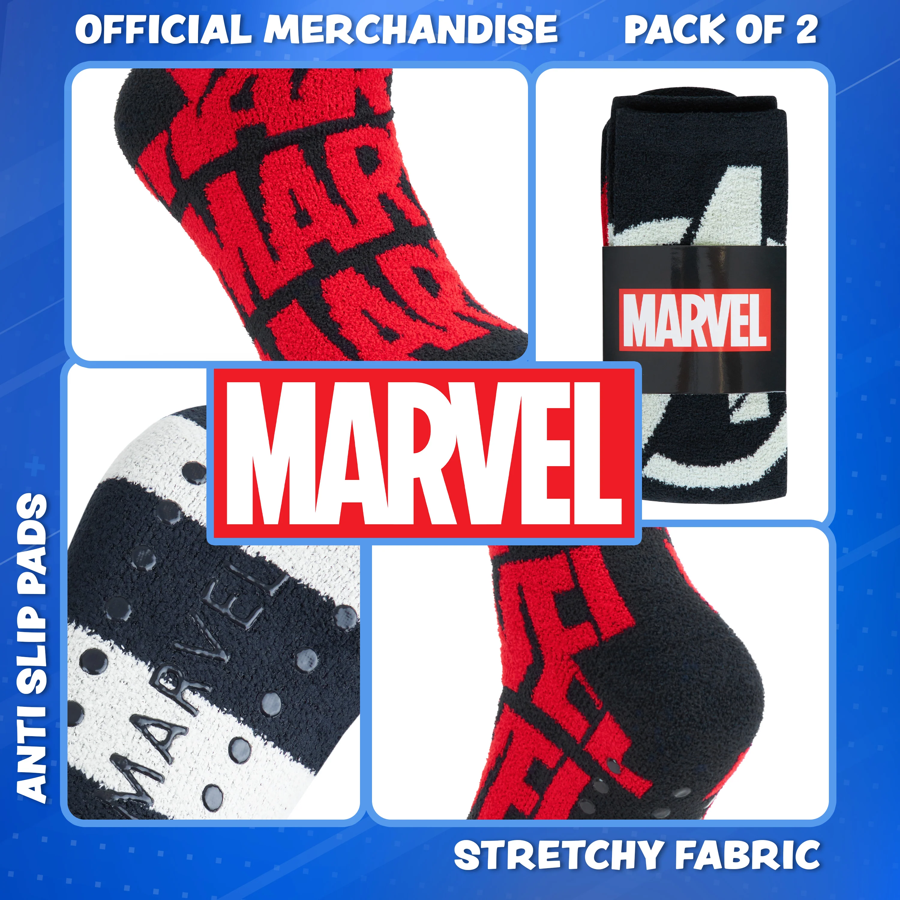 Marvel Fluffy Socks for Men, Multipack Avengers Mens Slipper Socks - Image 5