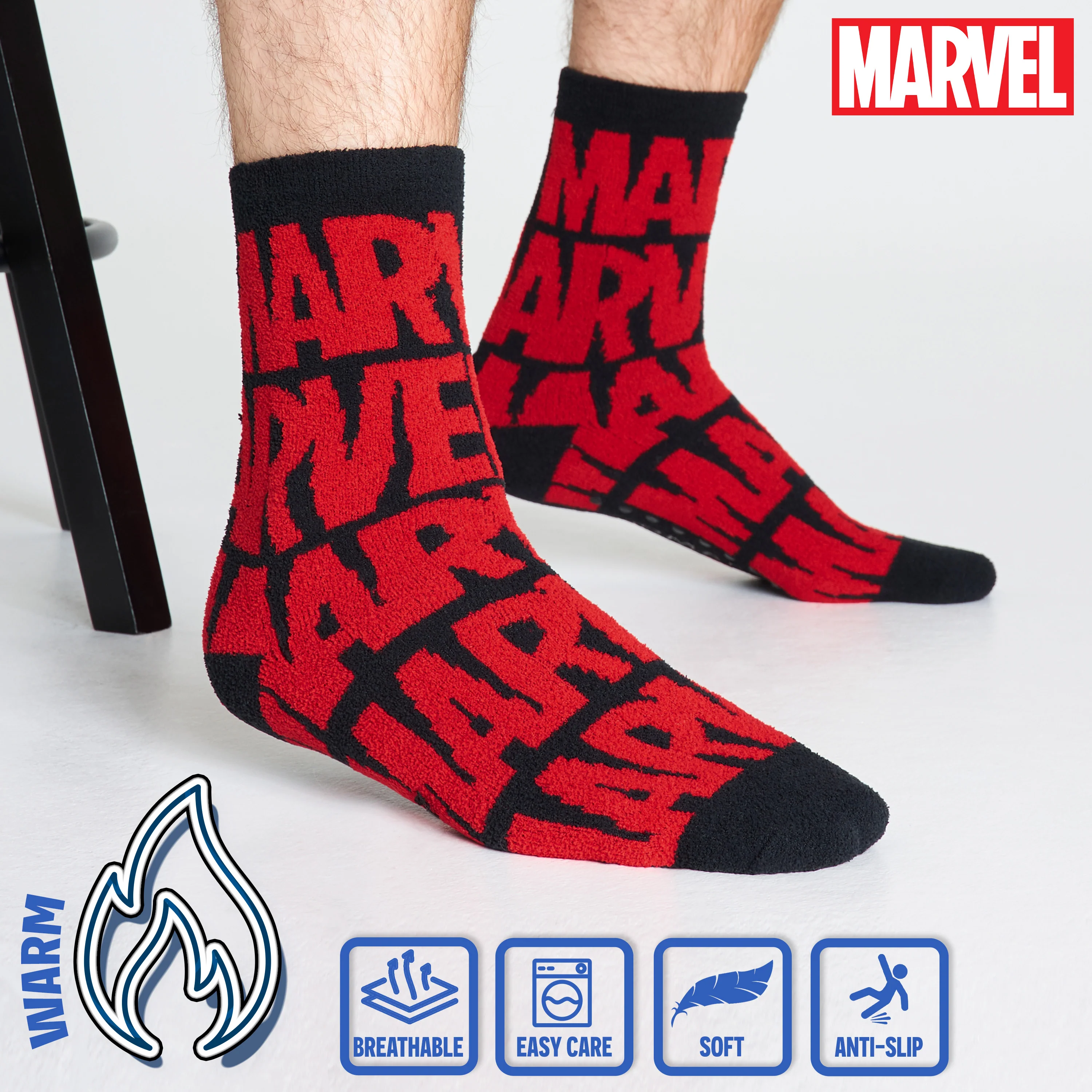 Marvel Fluffy Socks for Men, Multipack Avengers Mens Slipper Socks - Image 7