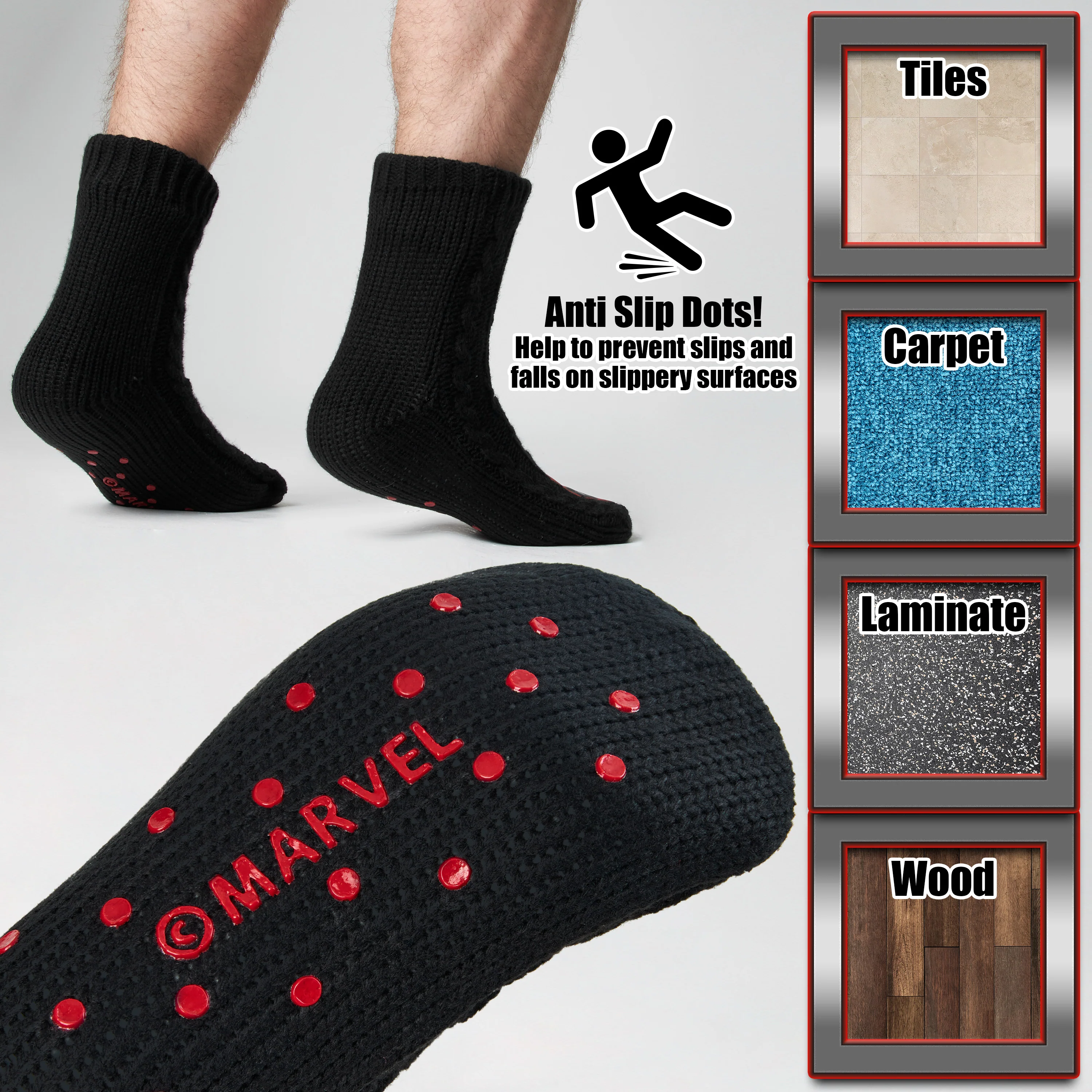 Marvel Fluffy Socks, Mens Slipper Socks - Deadpool - Image 5