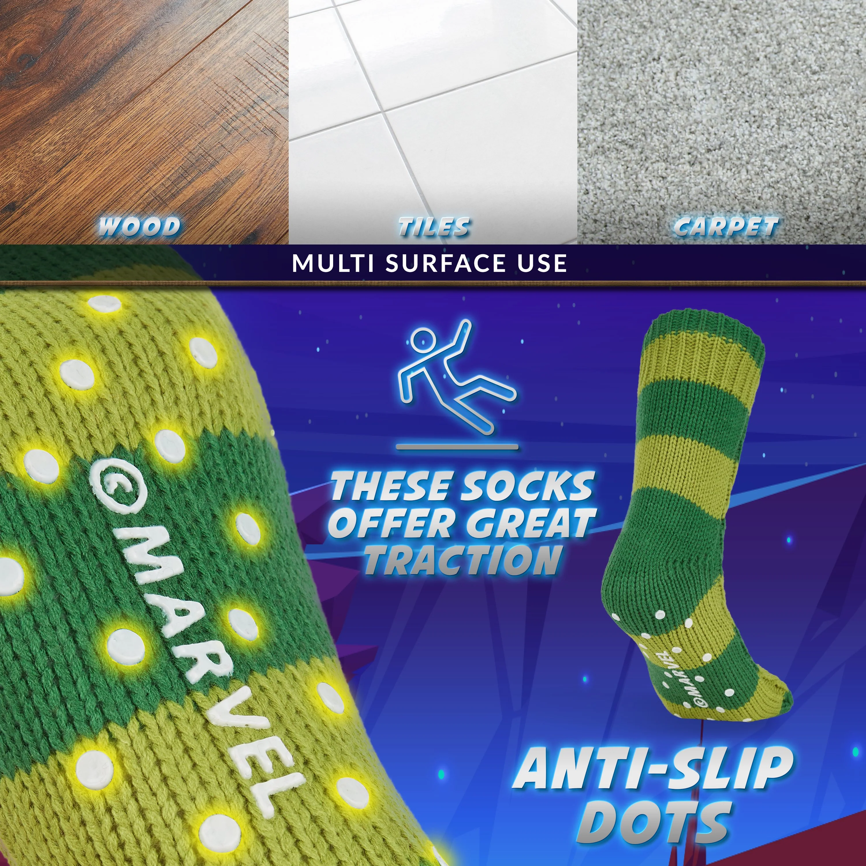 Marvel Fluffy Socks, Mens Slipper Socks, Groot Warm Knitted Socks - Image 6