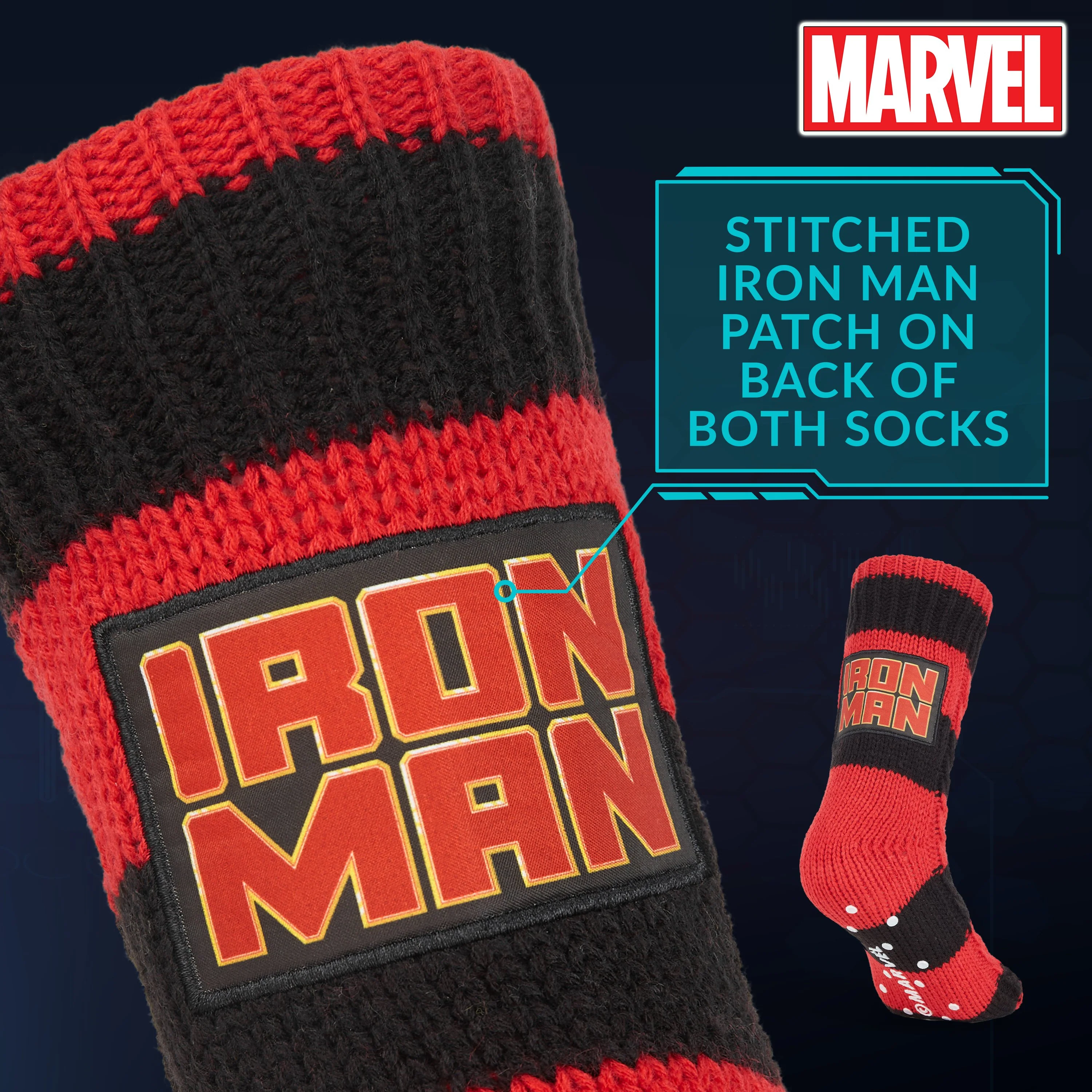 Marvel Fluffy Socks, Mens Slipper Socks, Iron Man Warm Knitted Socks - Image 5