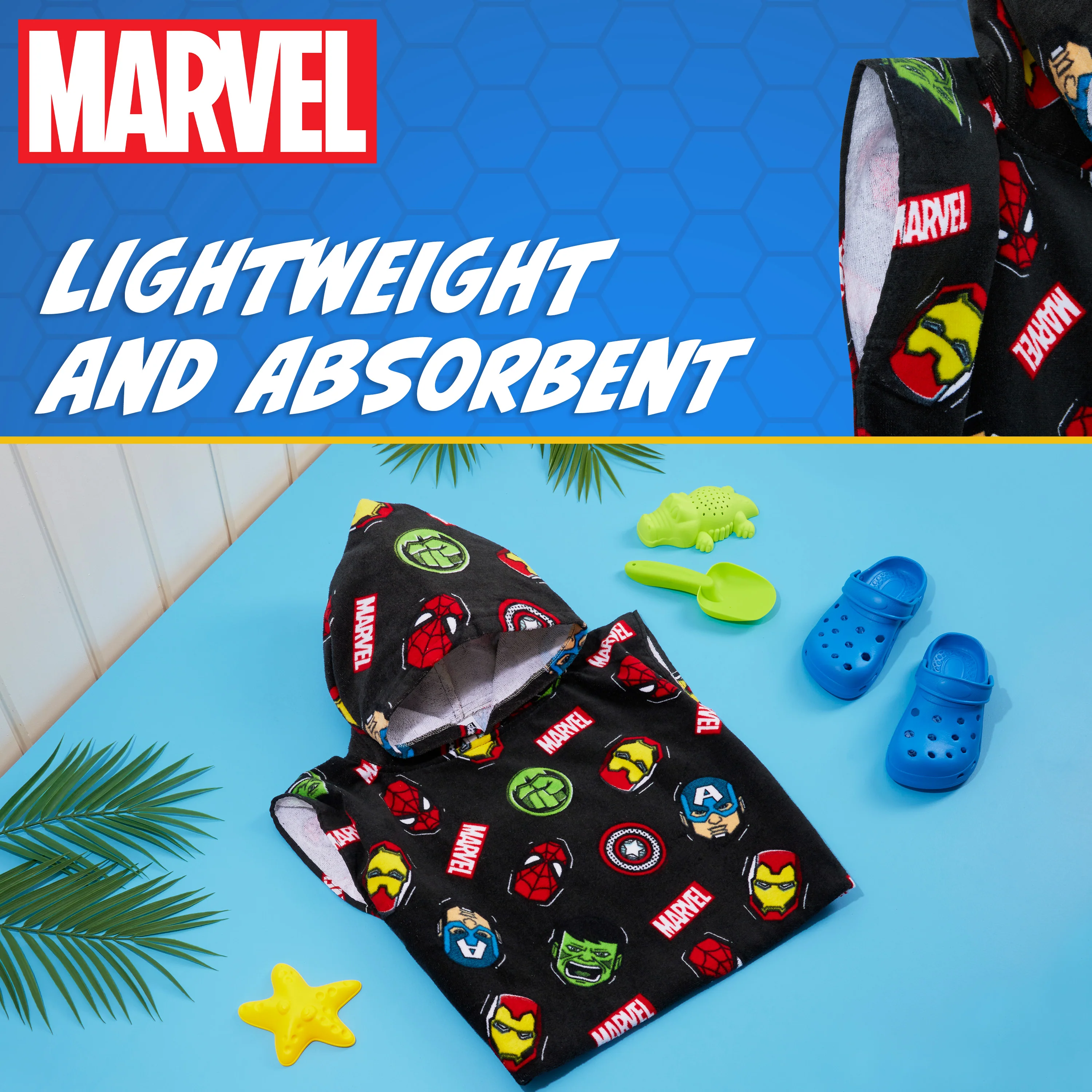Marvel Hooded Towel for Kids, Absorbent Bath Towel with Hood - Holiday Essentials - Image 4