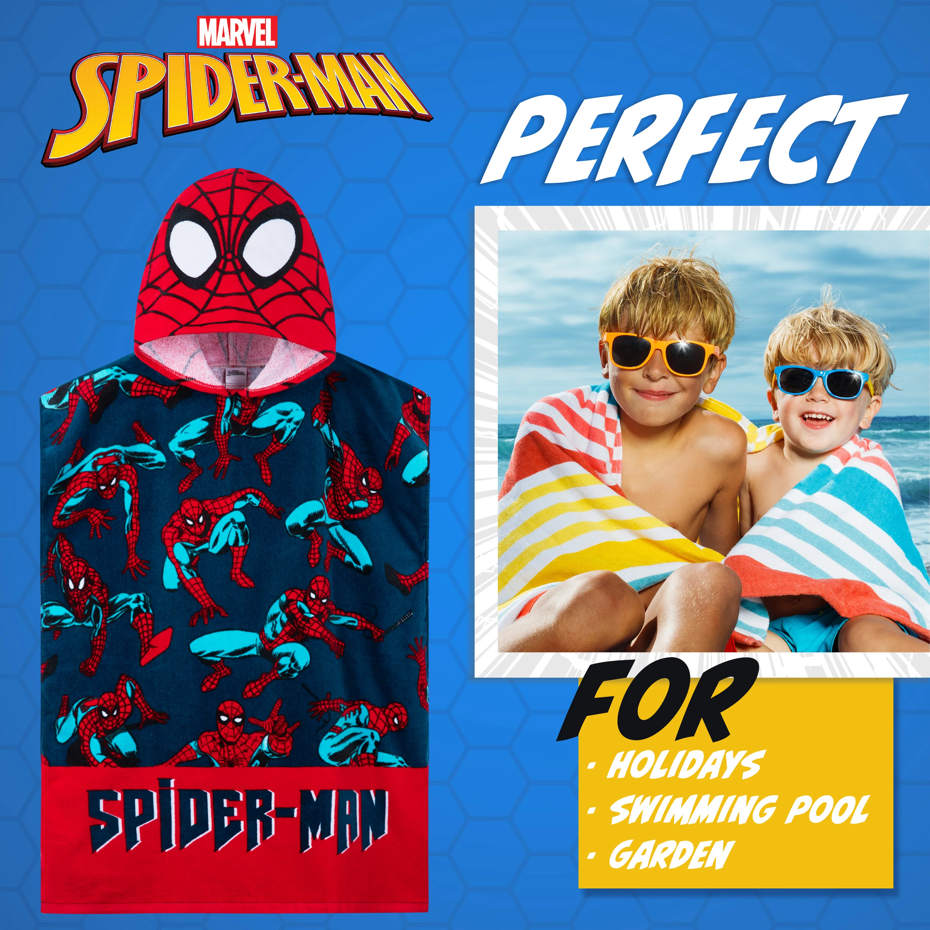 Marvel Hooded Towel for Kids, Absorbent Bath Towel with HoodHoliday Essentials - Image 3